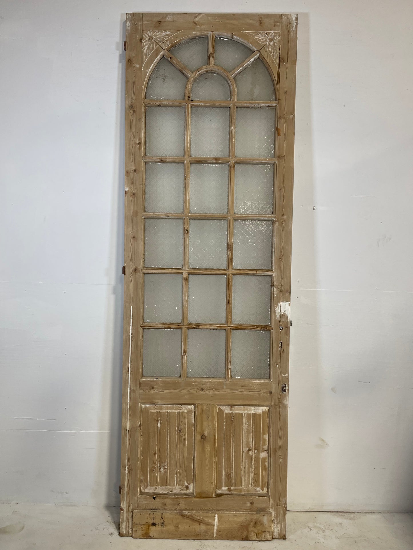 Antique French Panel Door with Glass  (100.25x32.25) L214