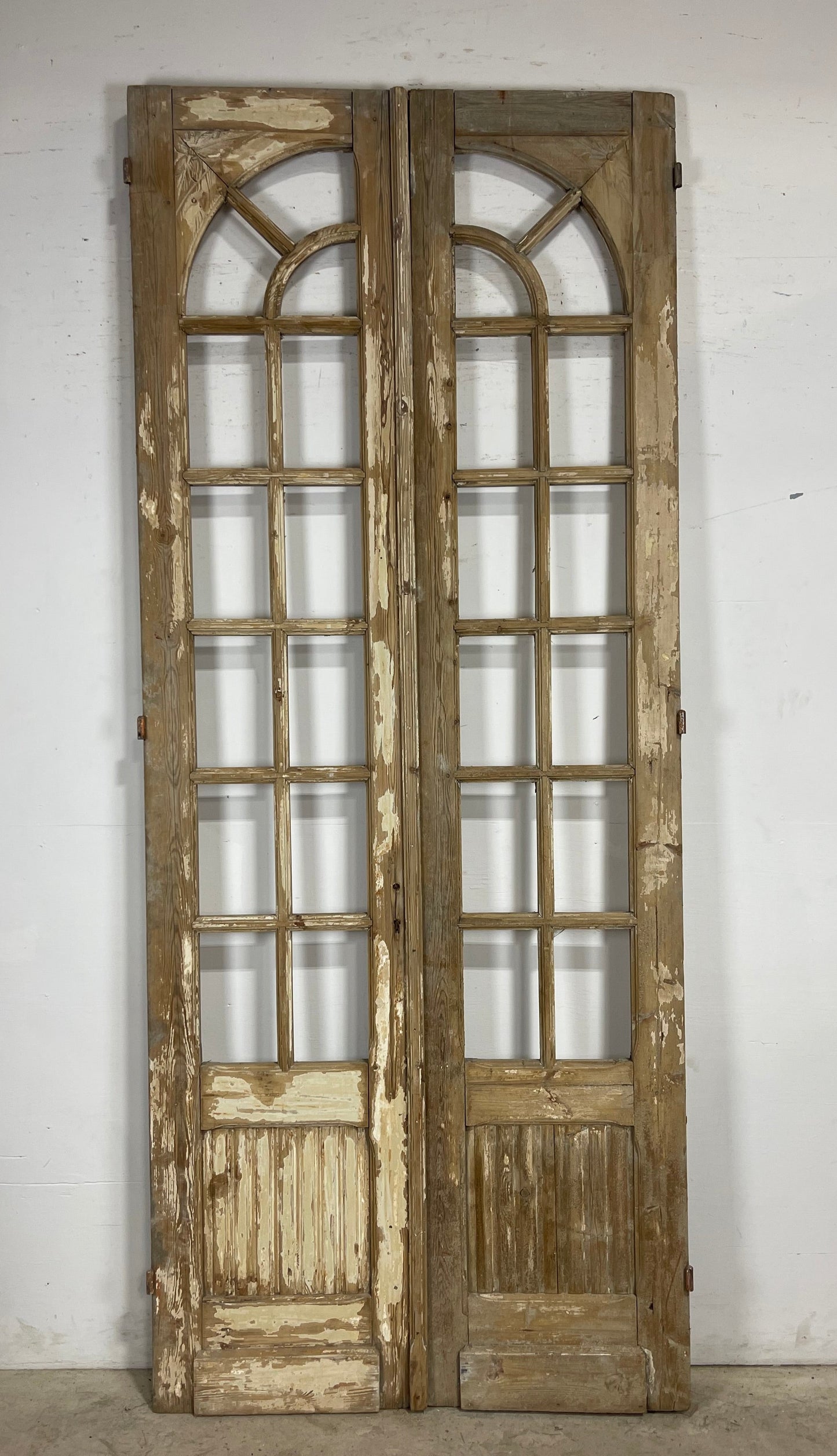 Antique  French Panel Doors with glass (108x44.5)   M113