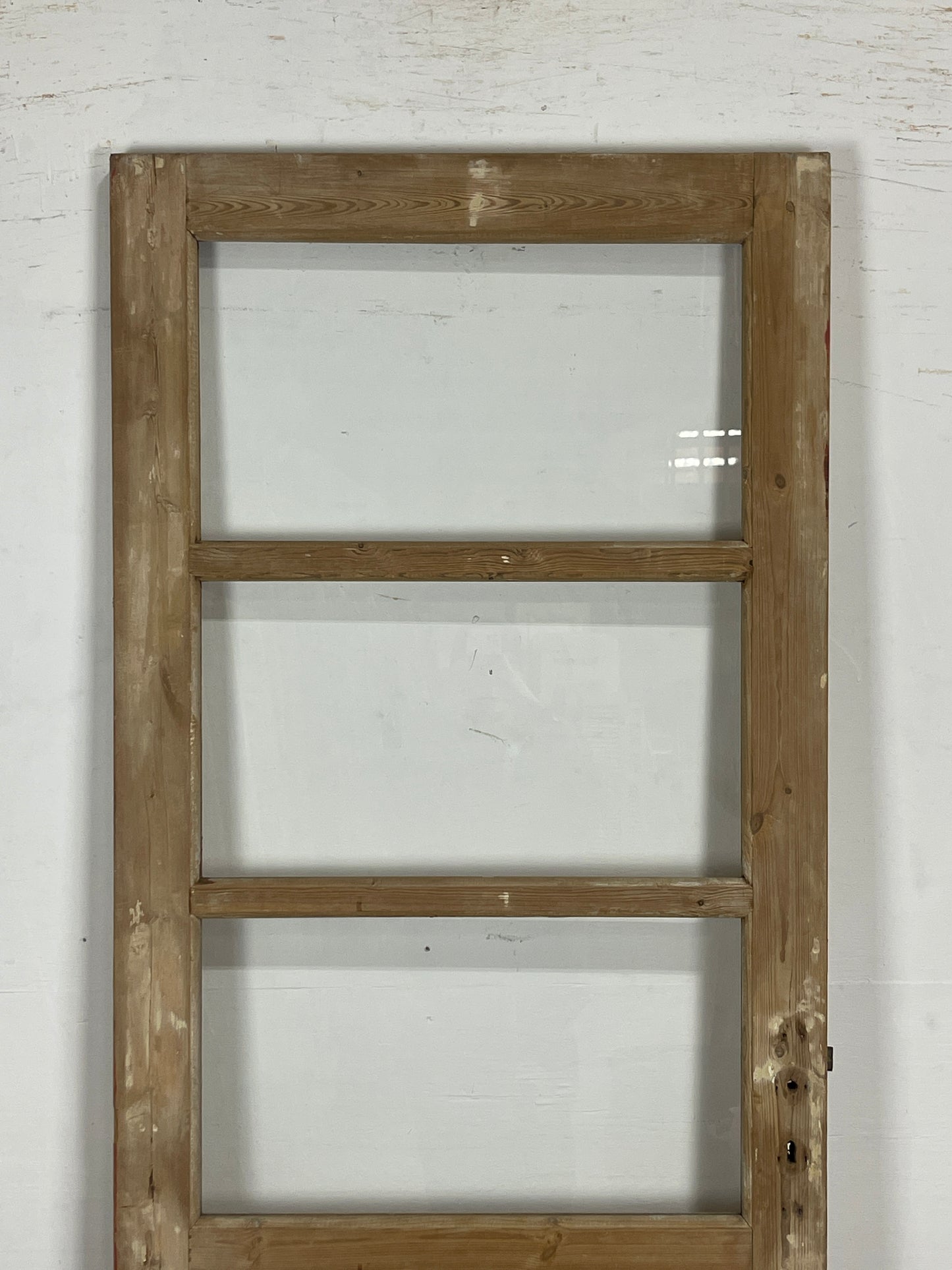 Antique French Panel Door with Glass  (86.25 x 32) N204