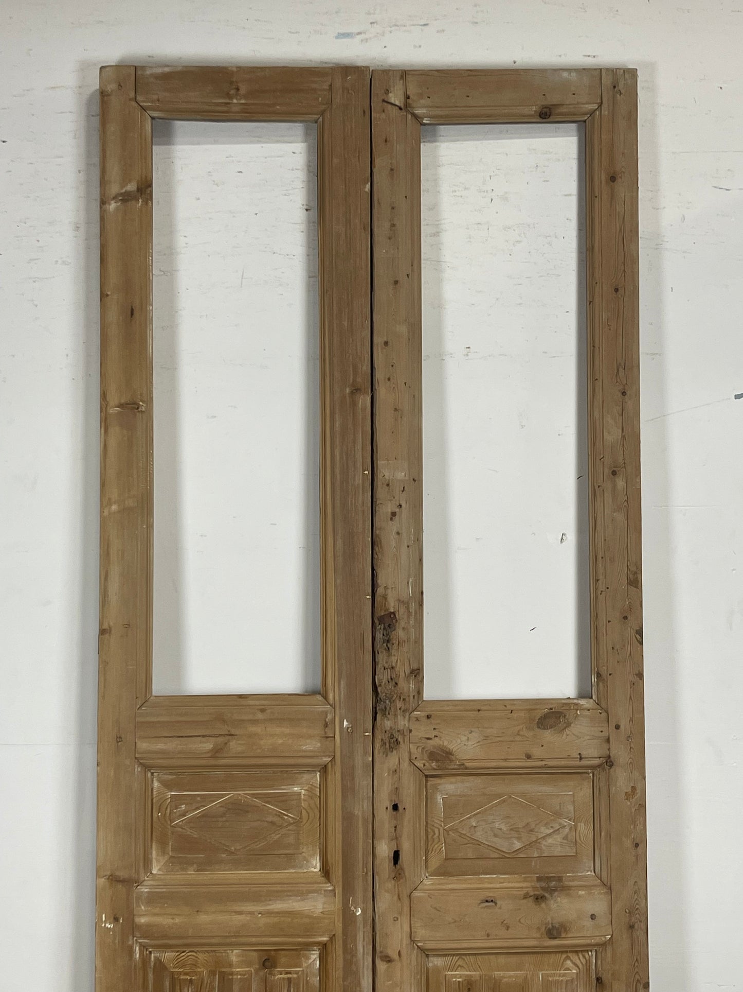 Antique  French Panel Doors with glass (102.5x43)   M120