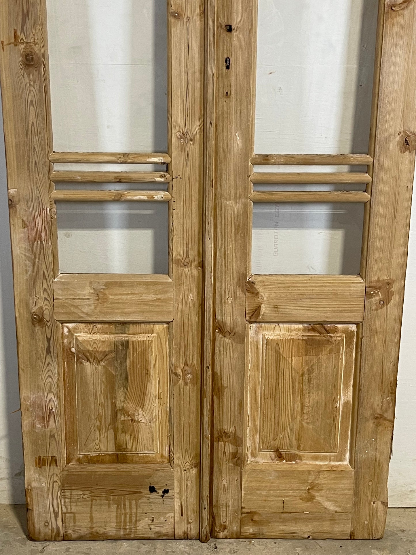 Antique French panel doors with glass (97x37.75) L155