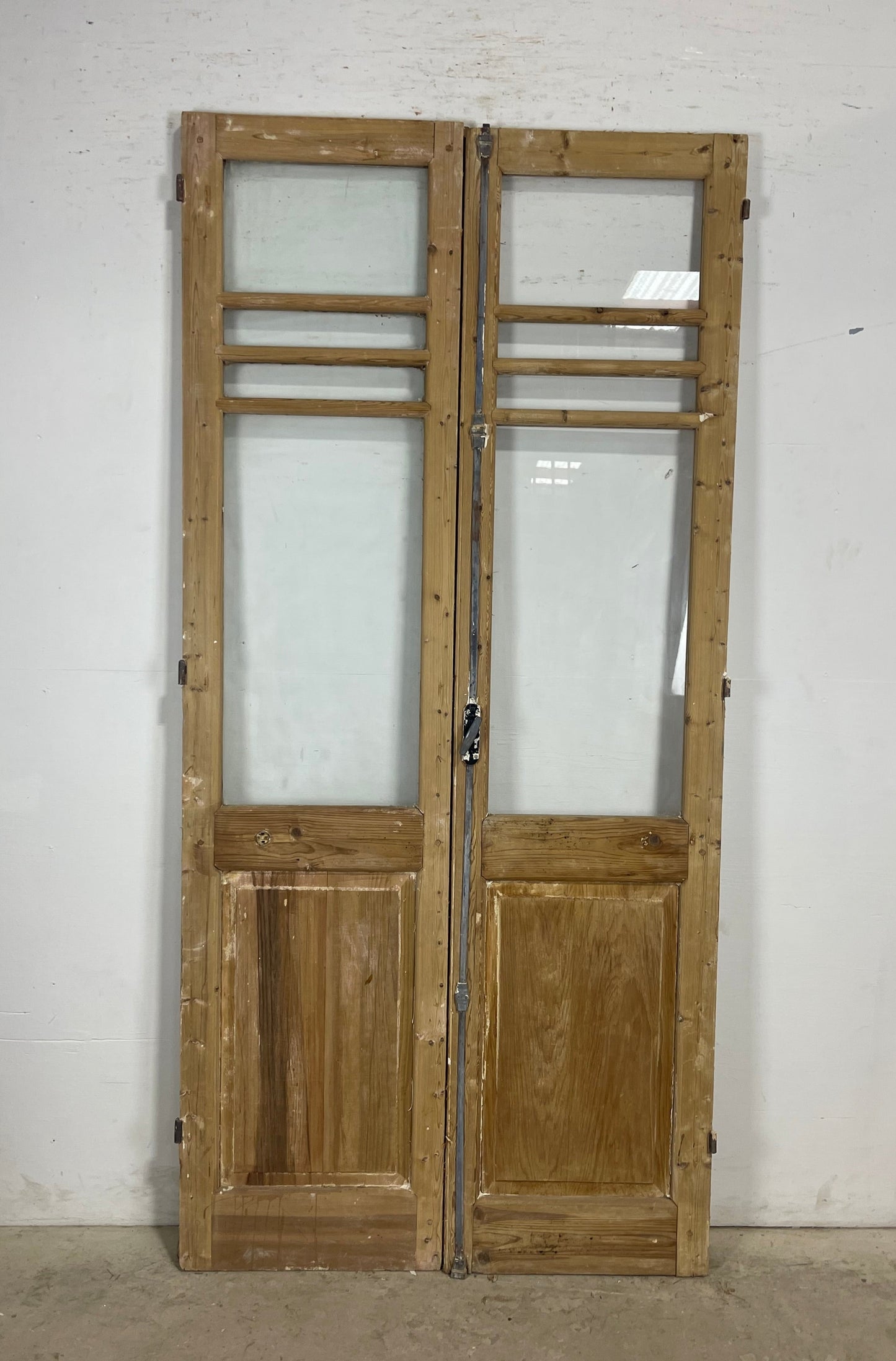 Antique  French Panel Doors with glass (90.5x42.75)   M107