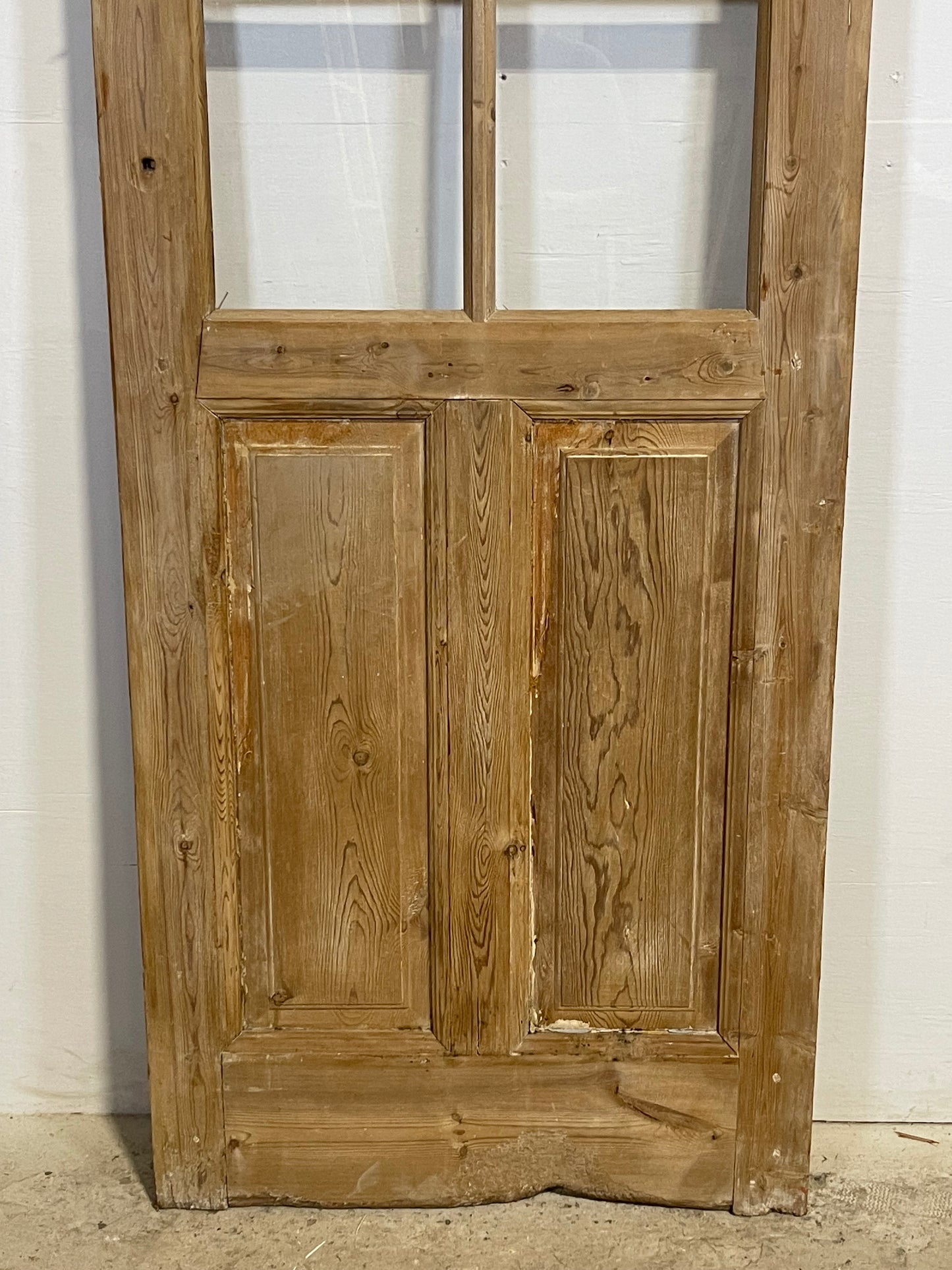 Antique French Panel Door with Glass  (84.25x30.25) L326