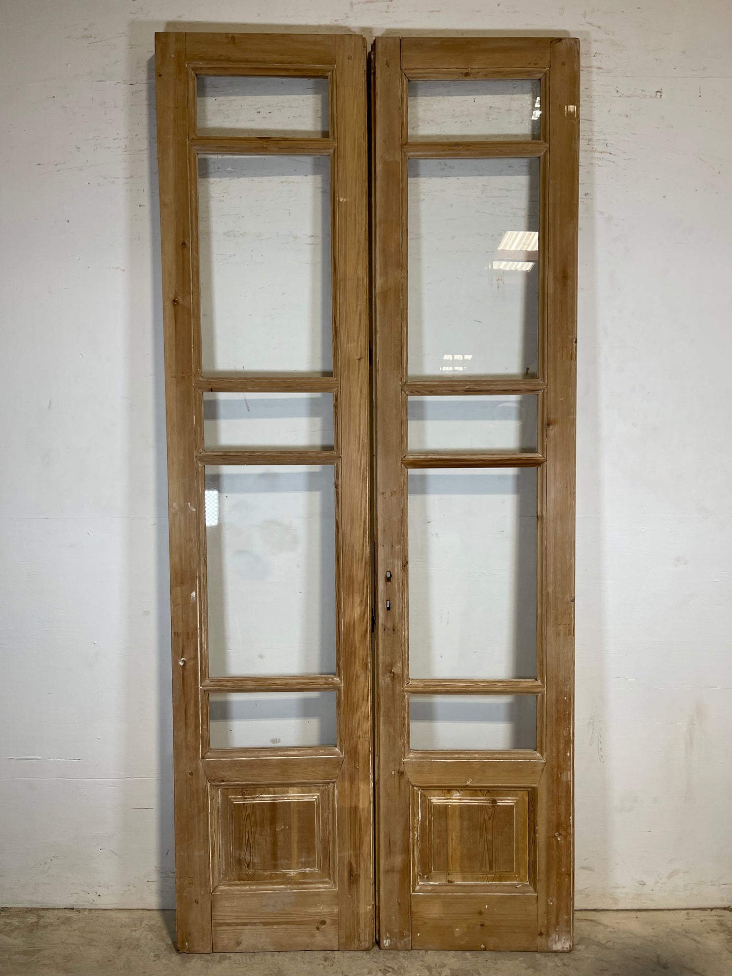 Antique French panel doors with glass (99.25x44) K316