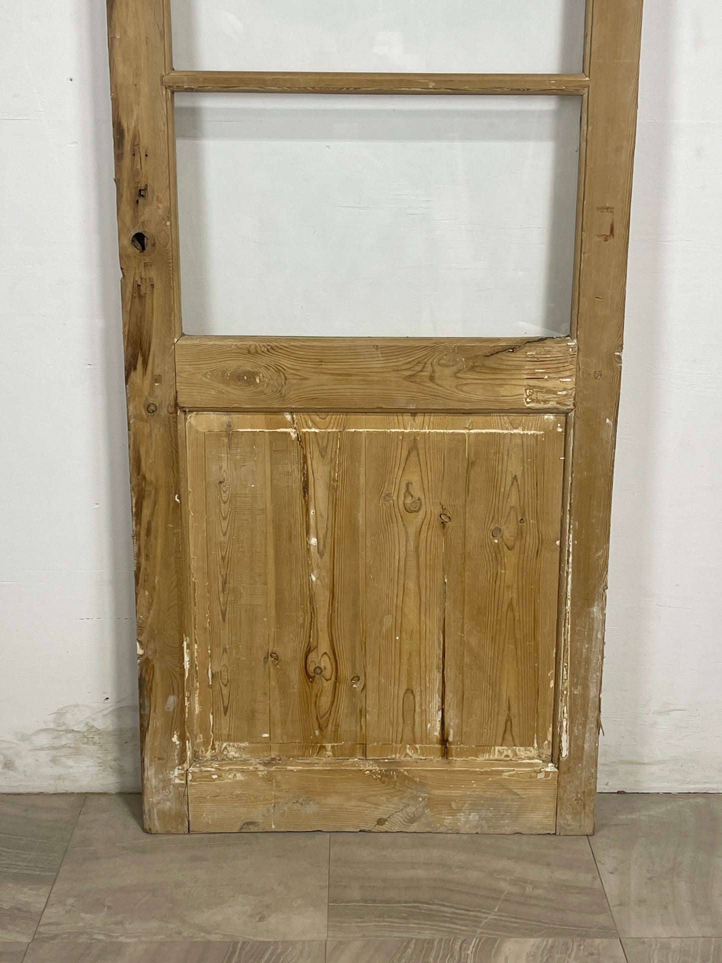 Antique French Panel Door with Glass  (86 x 28.75) N155