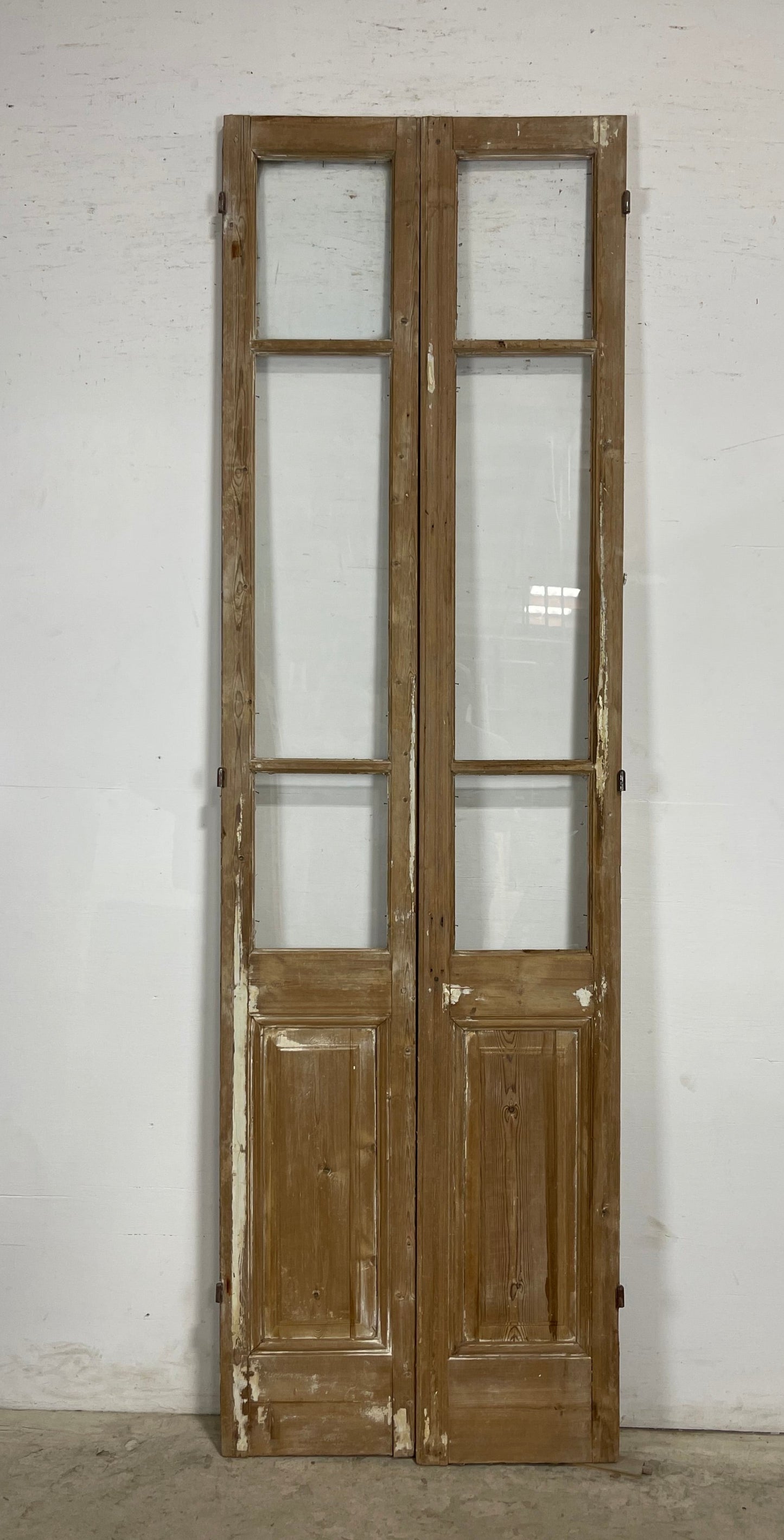 Antique  French Panel Doors with glass (96.5x29)   M070