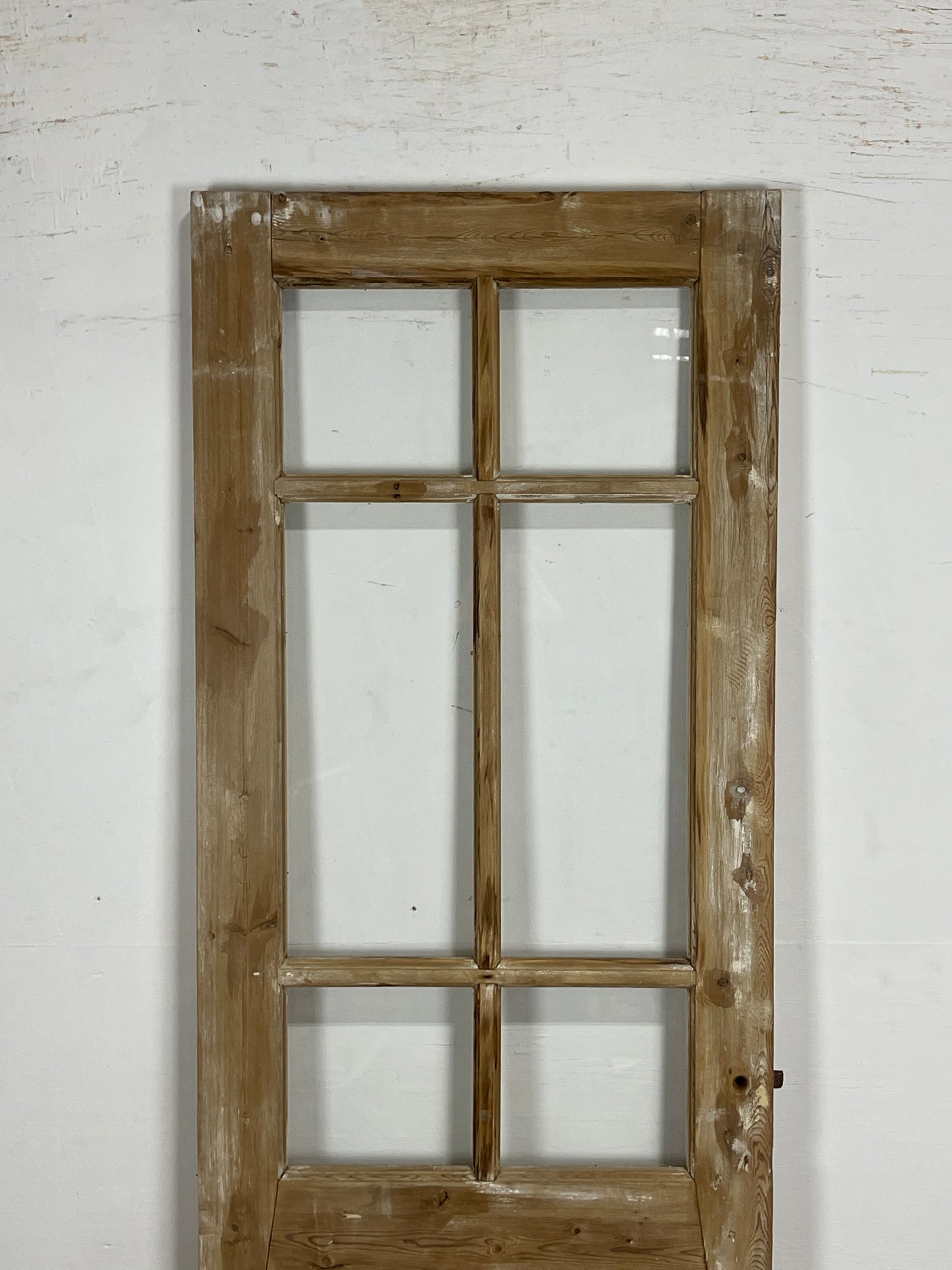 Antique French Panel Door with Glass  (84 x 28.25) N180