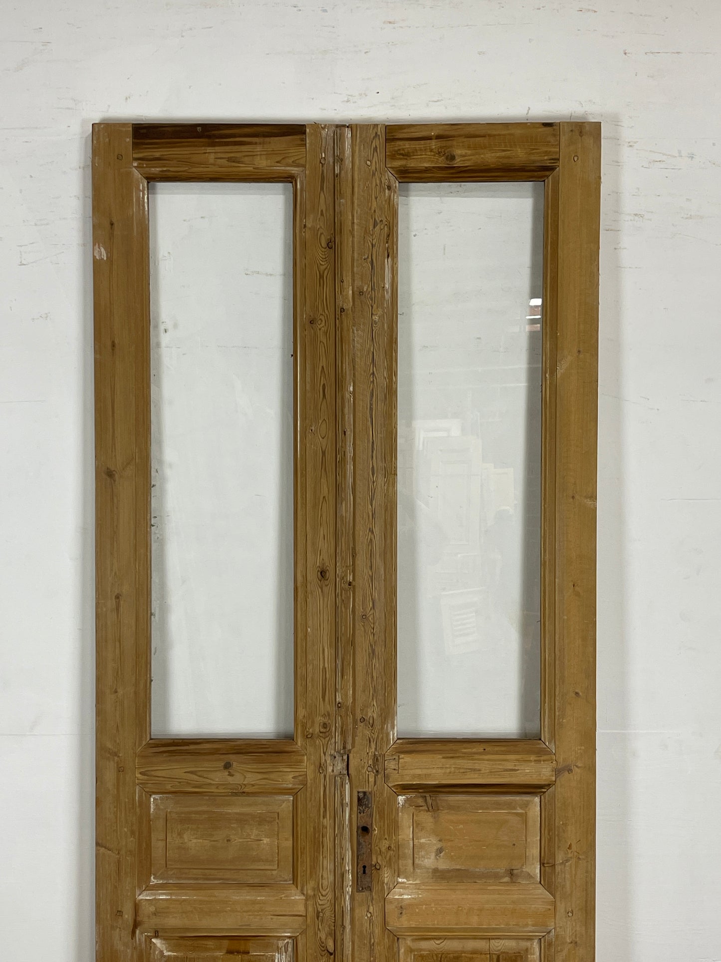 Antique French Panel Doors with Glass   (96.75 x 39.5)   N037