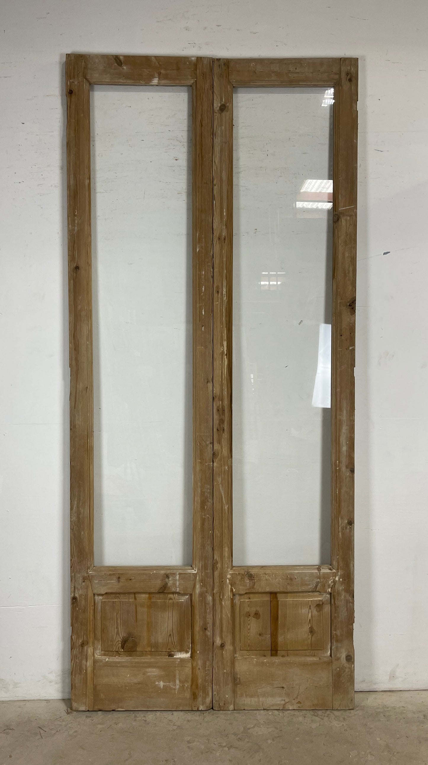 Antique  French Panel Doors with glass (107x47.5)   M102