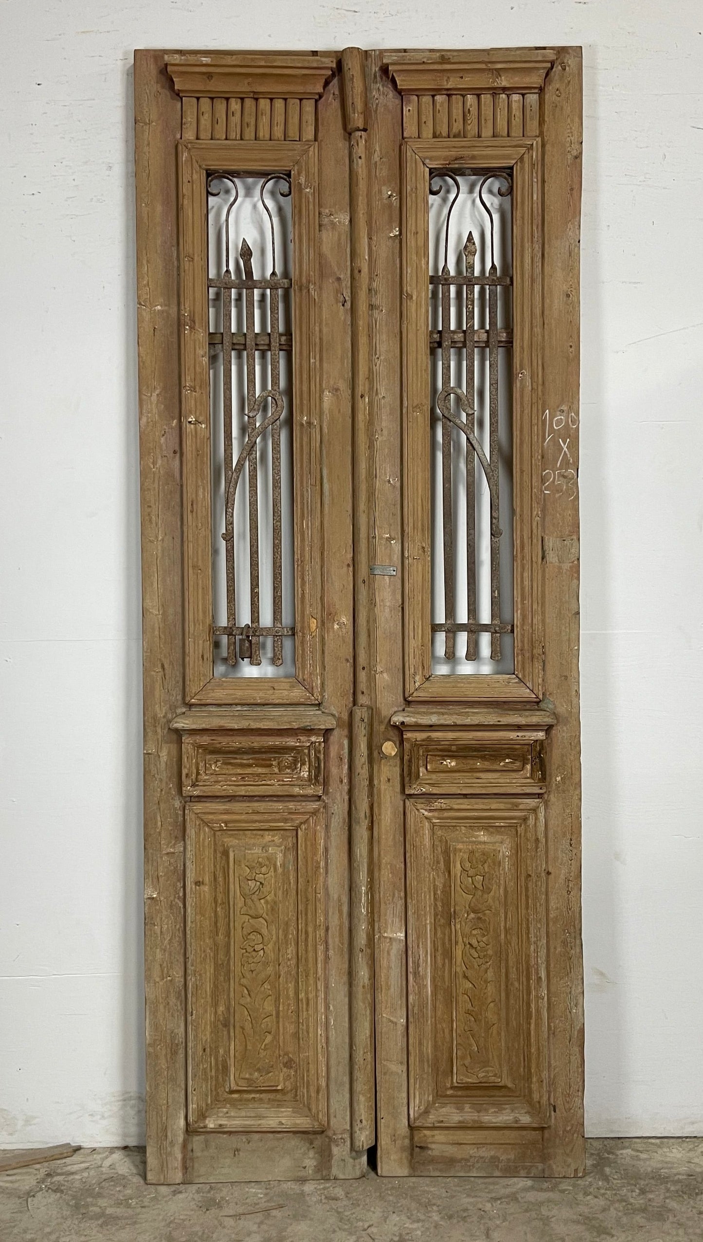 Antique French Panel Doors with Metal () M062