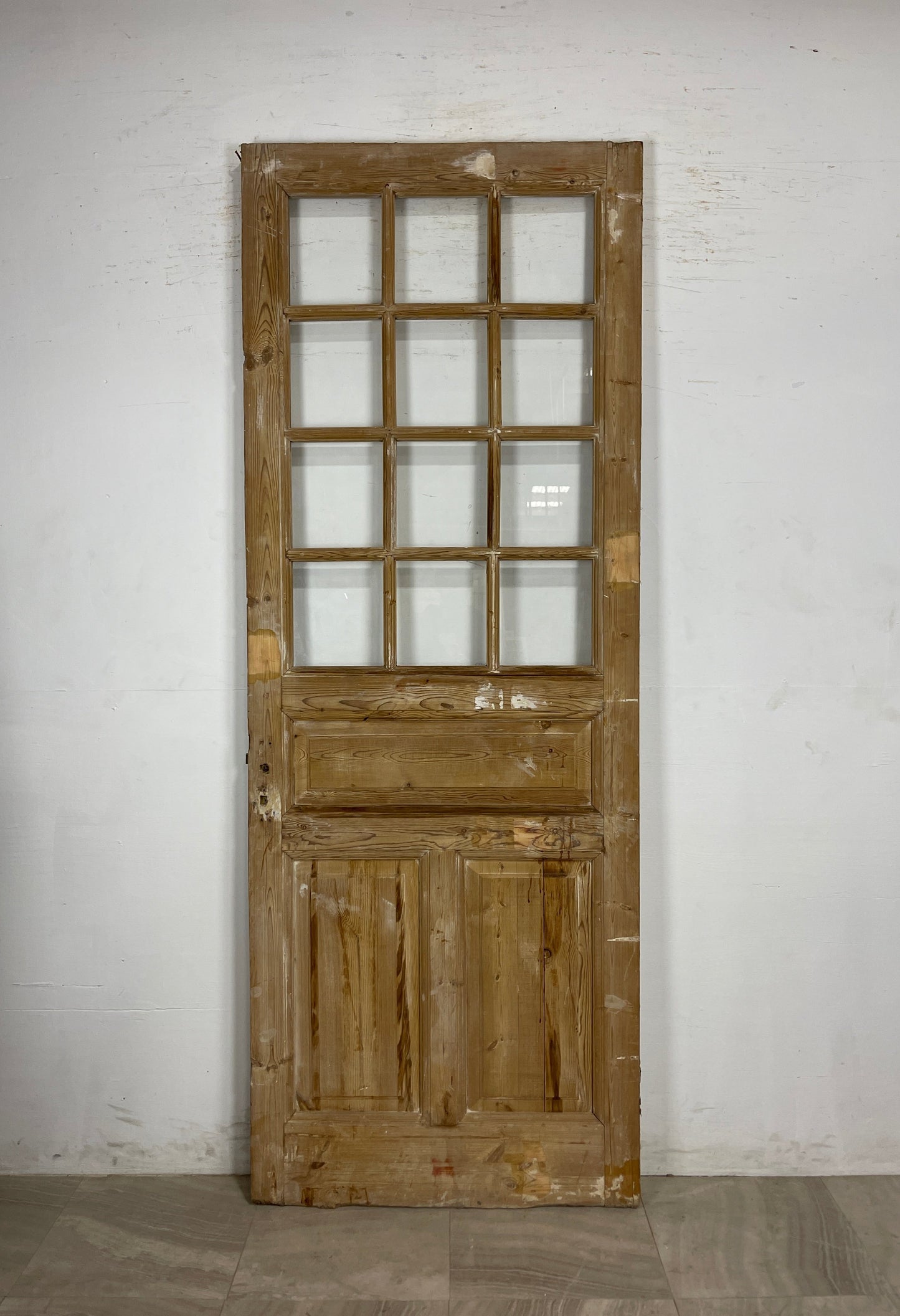 Antique French Panel Door with Glass  (97 x 36) N164