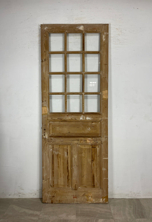 Antique French Panel Door with Glass  (97 x 36) N164