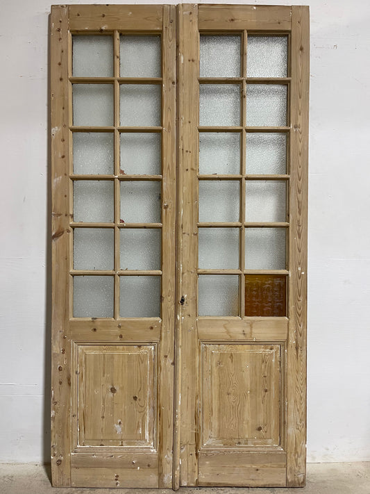 Antique French Panel Doors with glass  (101.25x54)  K309