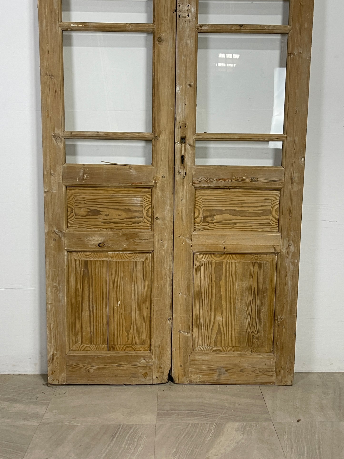 Antique French panel doors with Glass (91.25 x 43.75) O87