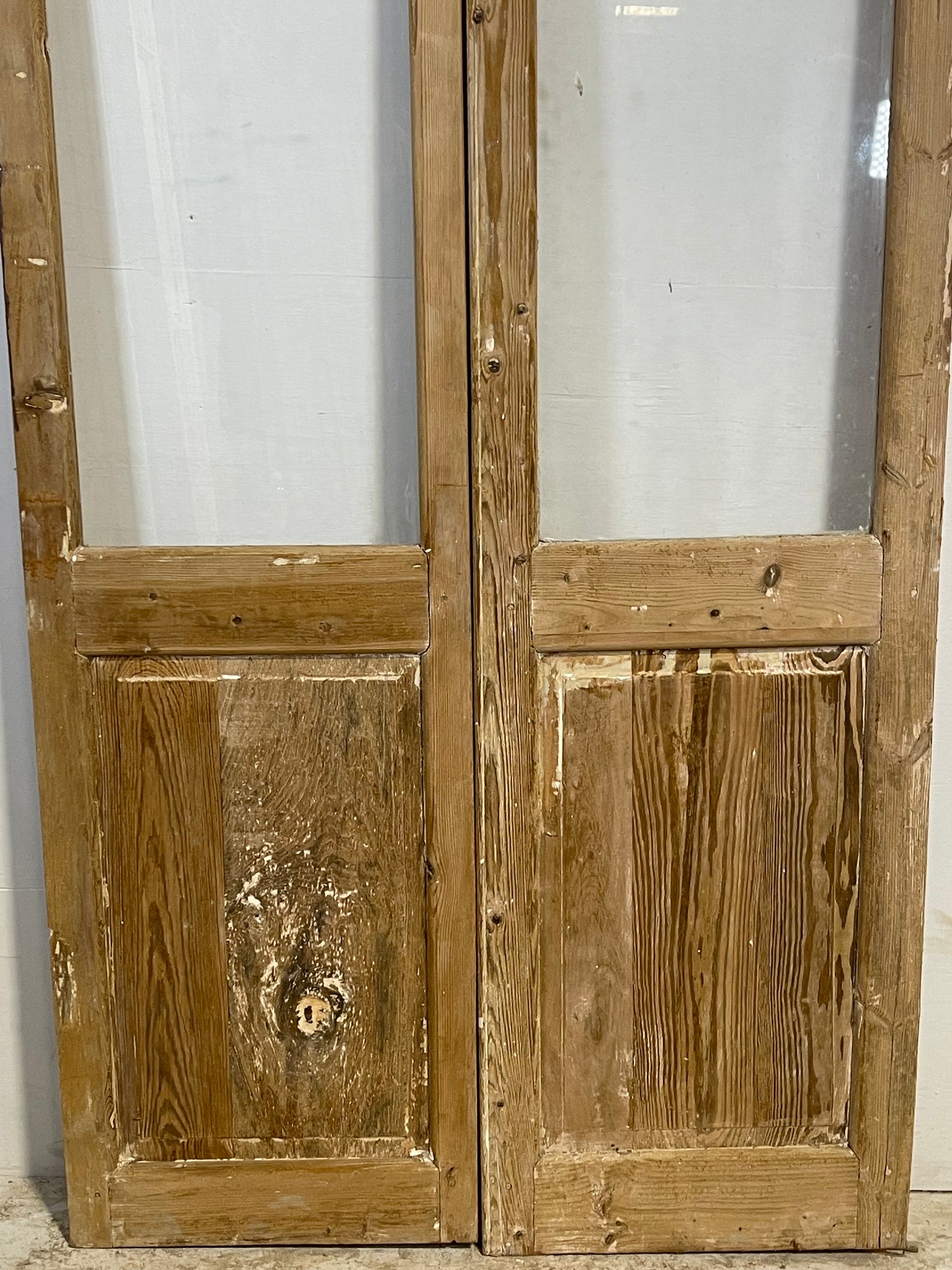 Antique French panel doors with glass (89.75x42.5) L227