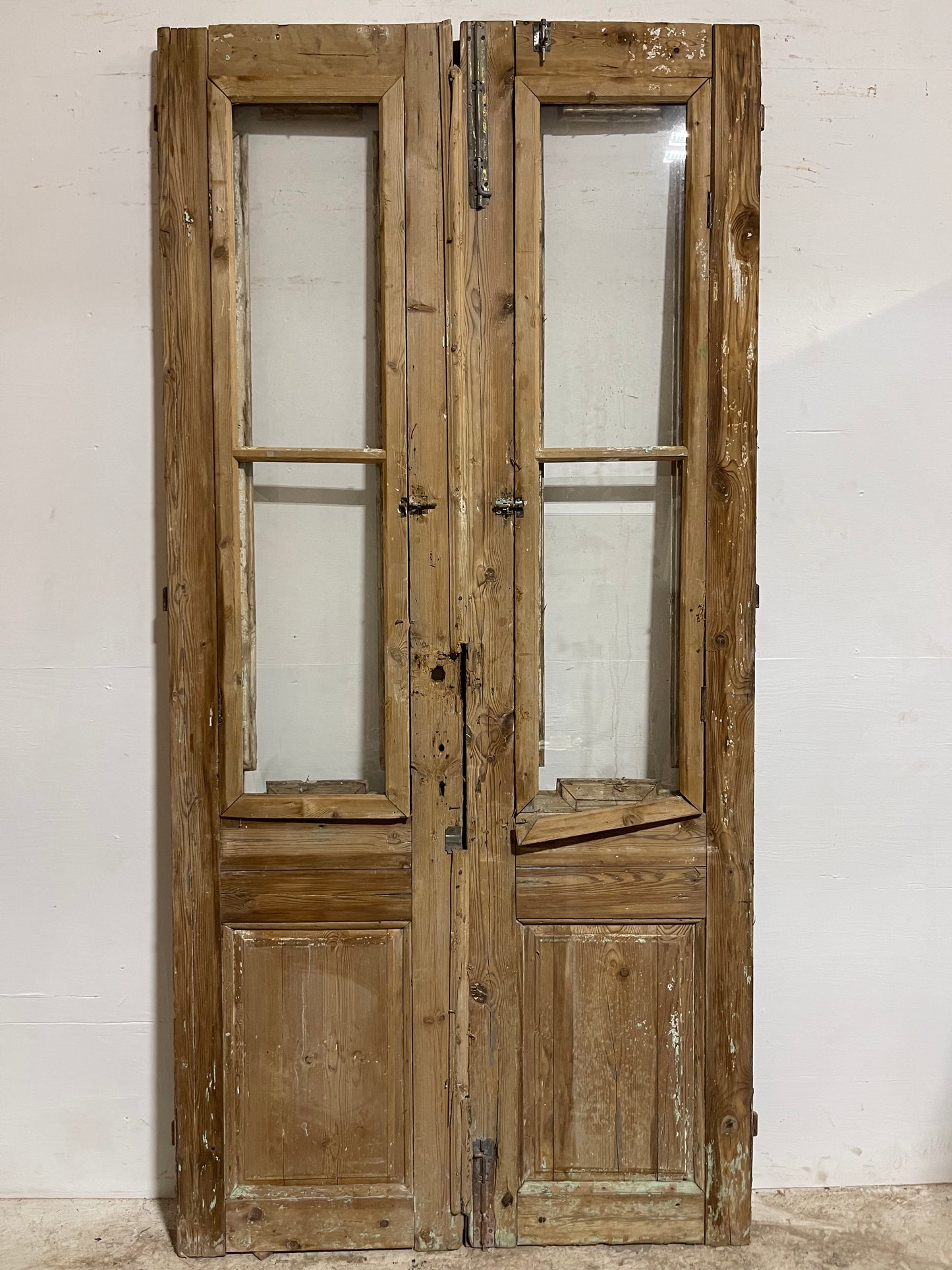 Antique French Panel Doors with Glass (98x47.75) J304