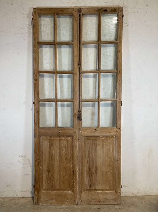 Antique French panel doors with glass (96.5x43.5) L168