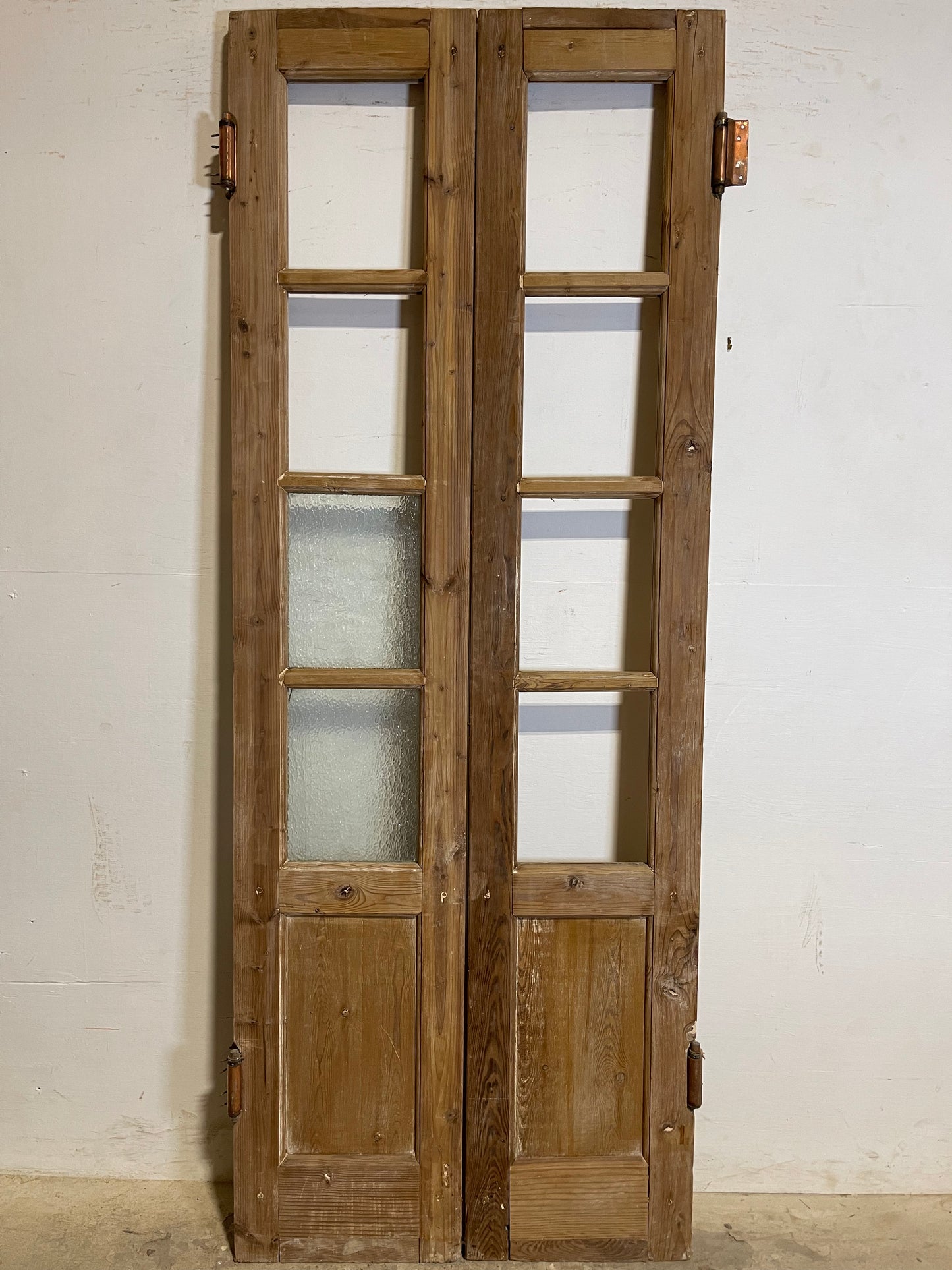 Antique French panel doors with glass (84.5x32) K330