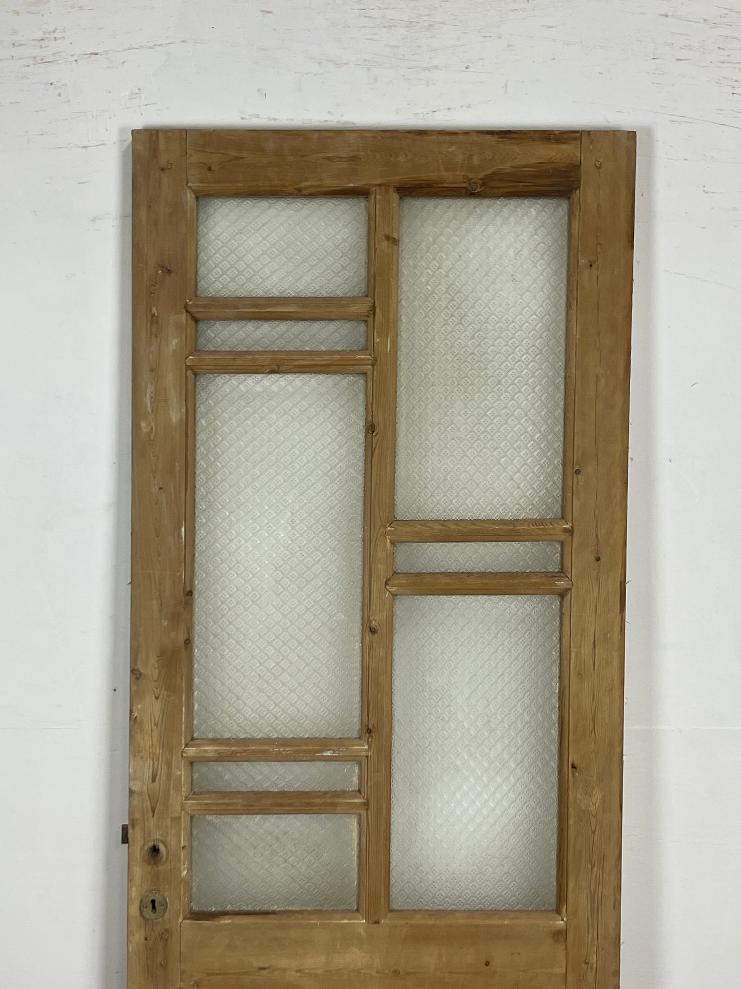 Antique French Panel Door with Glass  (84.5 x 29.75) N188