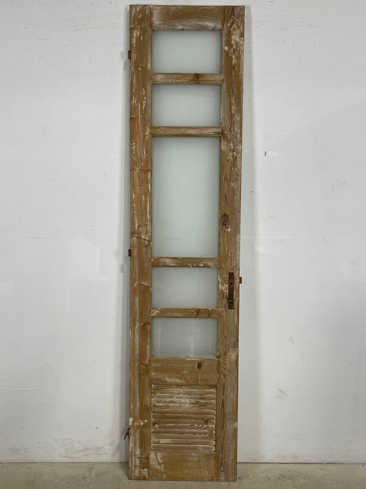 Antique French Panel Door with Glass  (91.75x21.5) L391