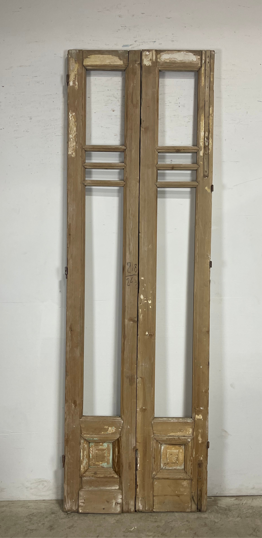 Antique  French Panel Doors with glass (104x32.75)   M078