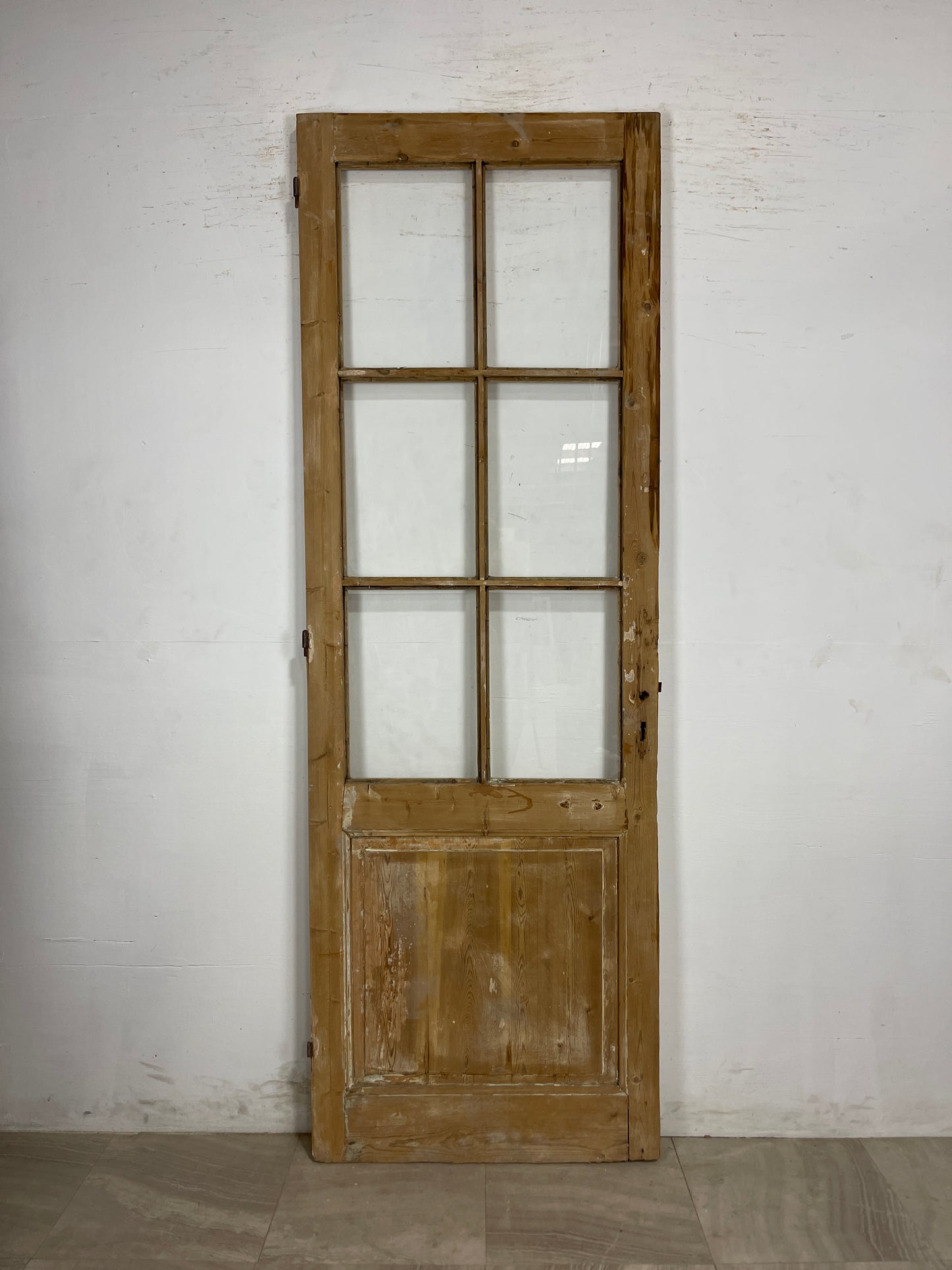 Antique French Panel Door with Glass  (94.75 x 32) N165