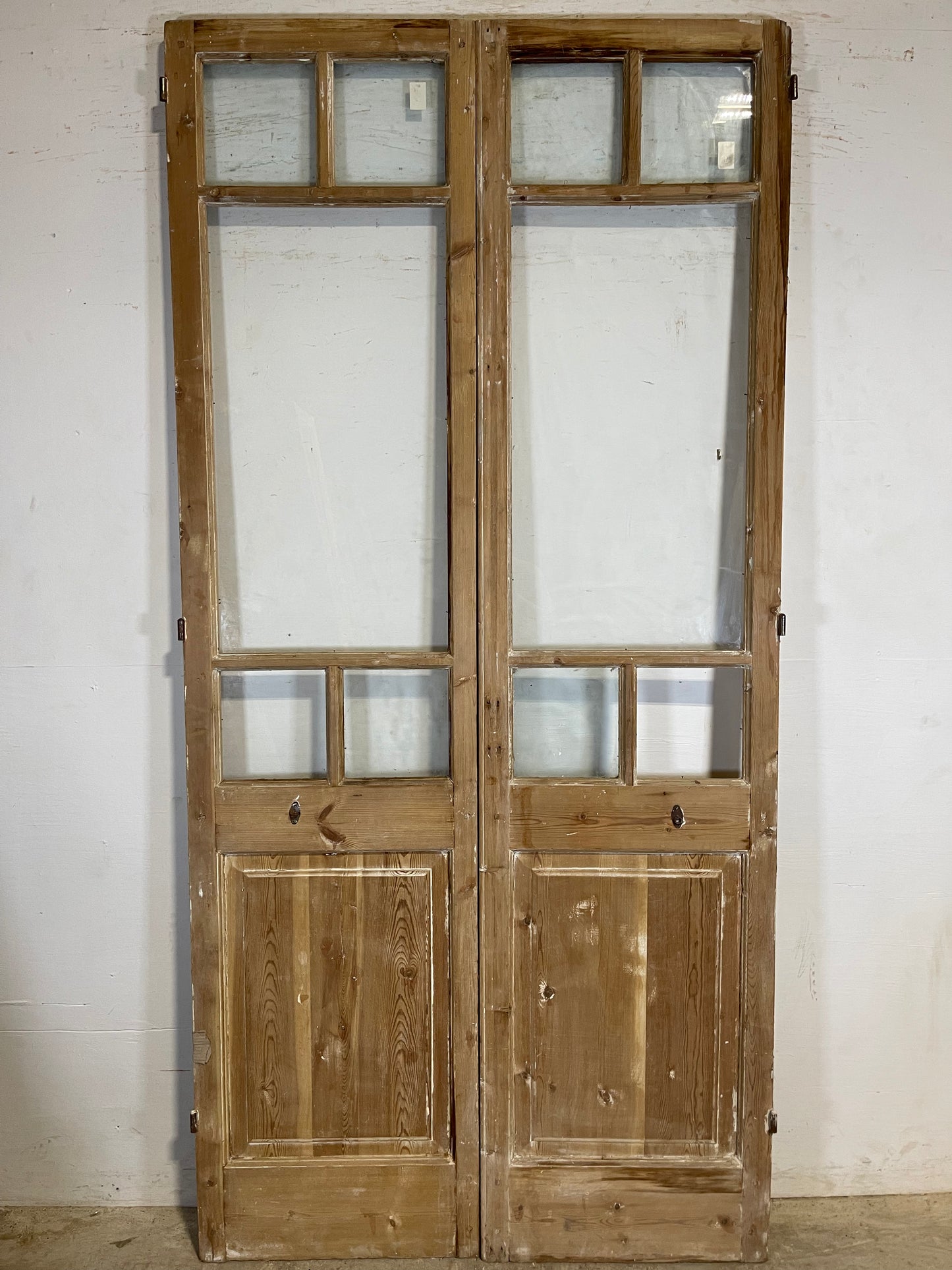 Antique French panel doors with glass (96x46) K338