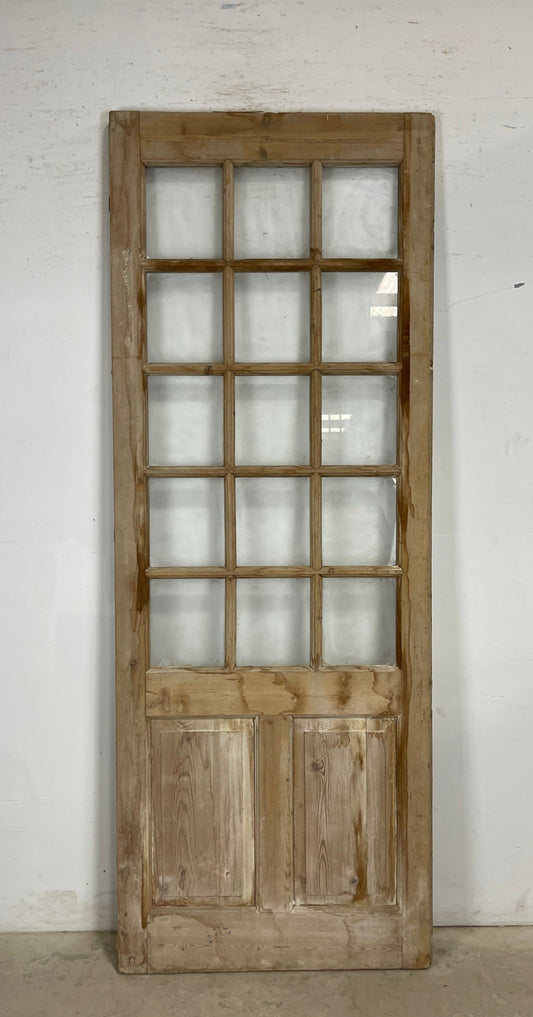 Antique French Panel Door with Glass  (94x35.5) M203