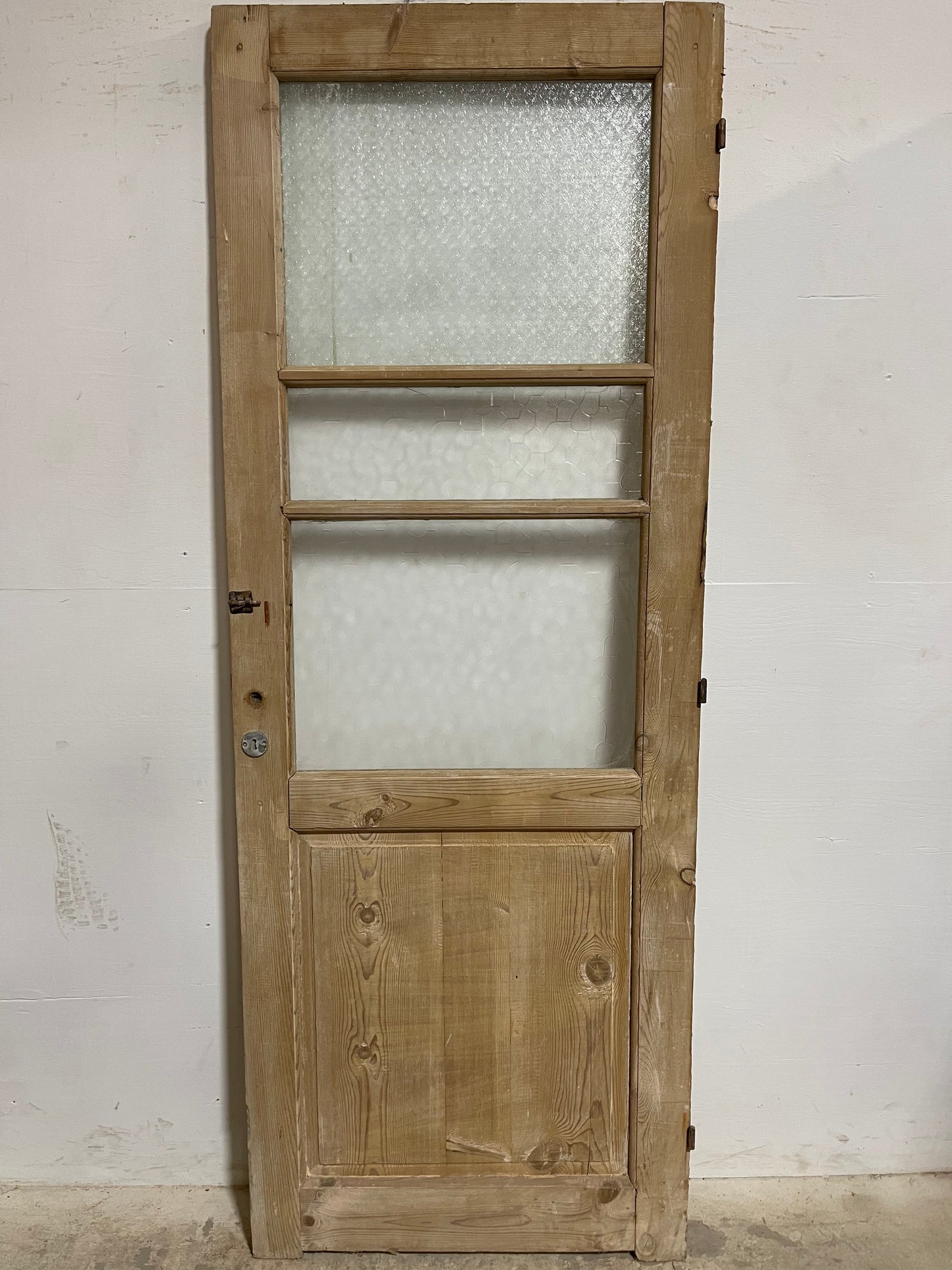 Antique  French Panel Door with Glass  (84x31.5) J918