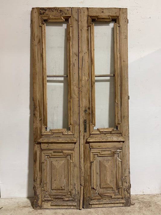 Antique French Panel Doors with Glass (98x47.75) J304