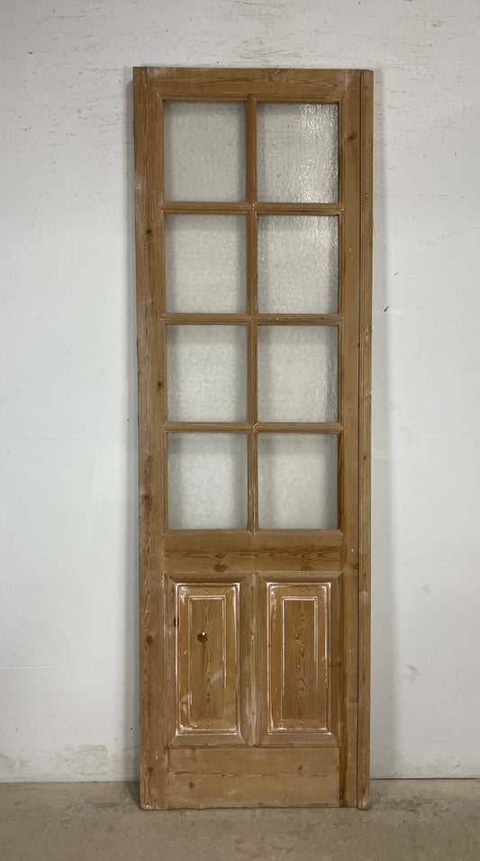 Antique French Panel Door with Glass  (95 x 29.5) M237