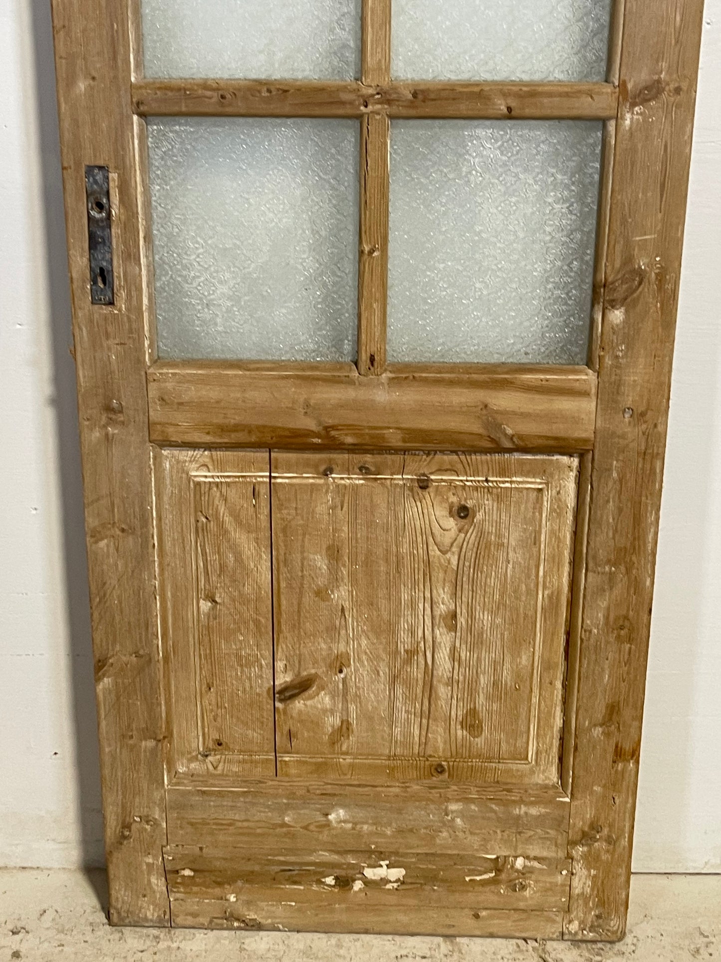 Antique French Panel Door with Glass  (80.5x27.5) L257