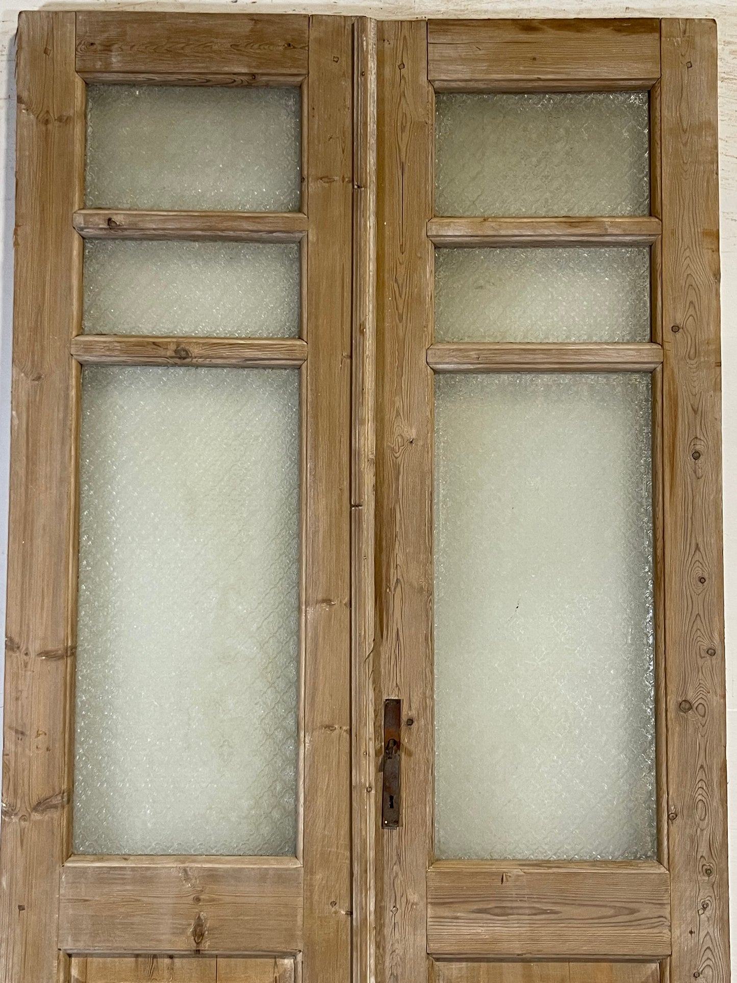 Antique French panel doors with glass (91x43.75) L193