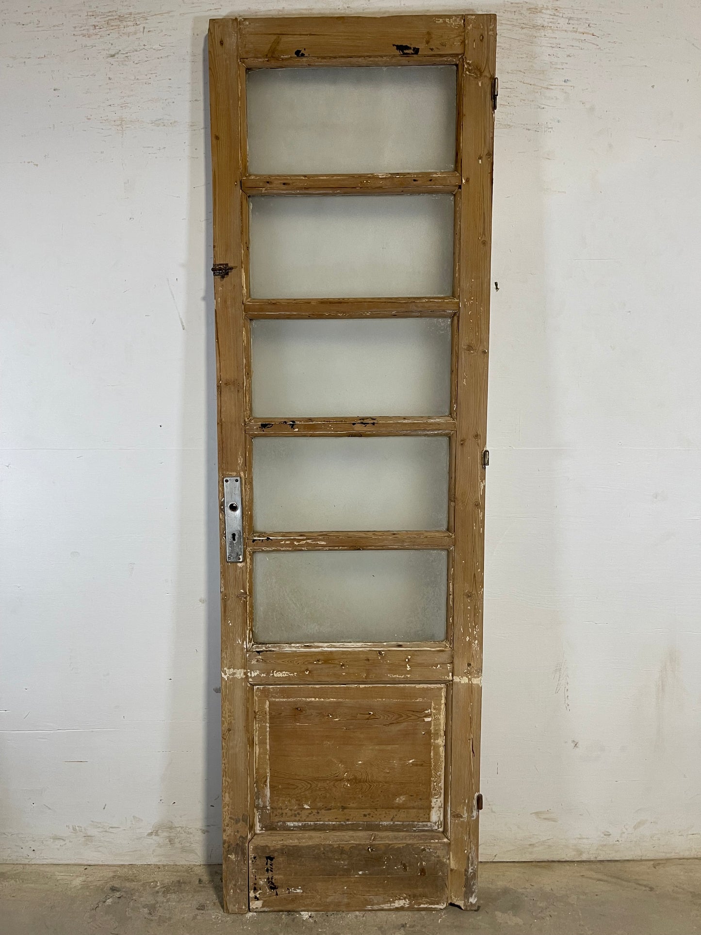 Antique French Panel Door with Glass  (89.25x27.75) L130