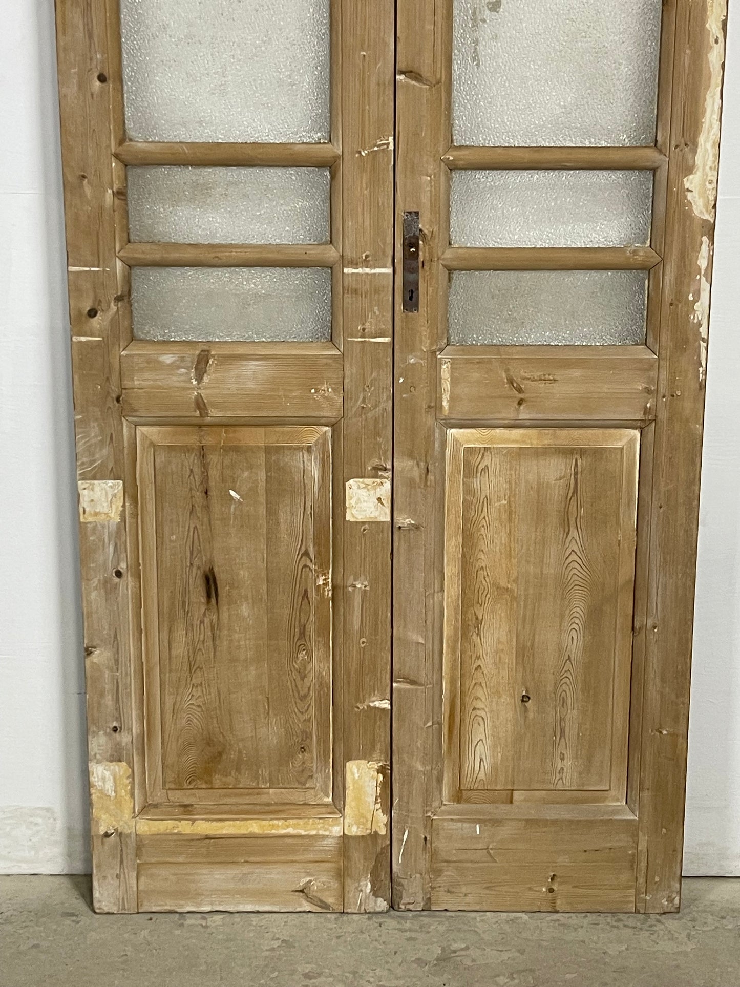 Antique  French Panel Doors with glass (101.5x40.25)   M095