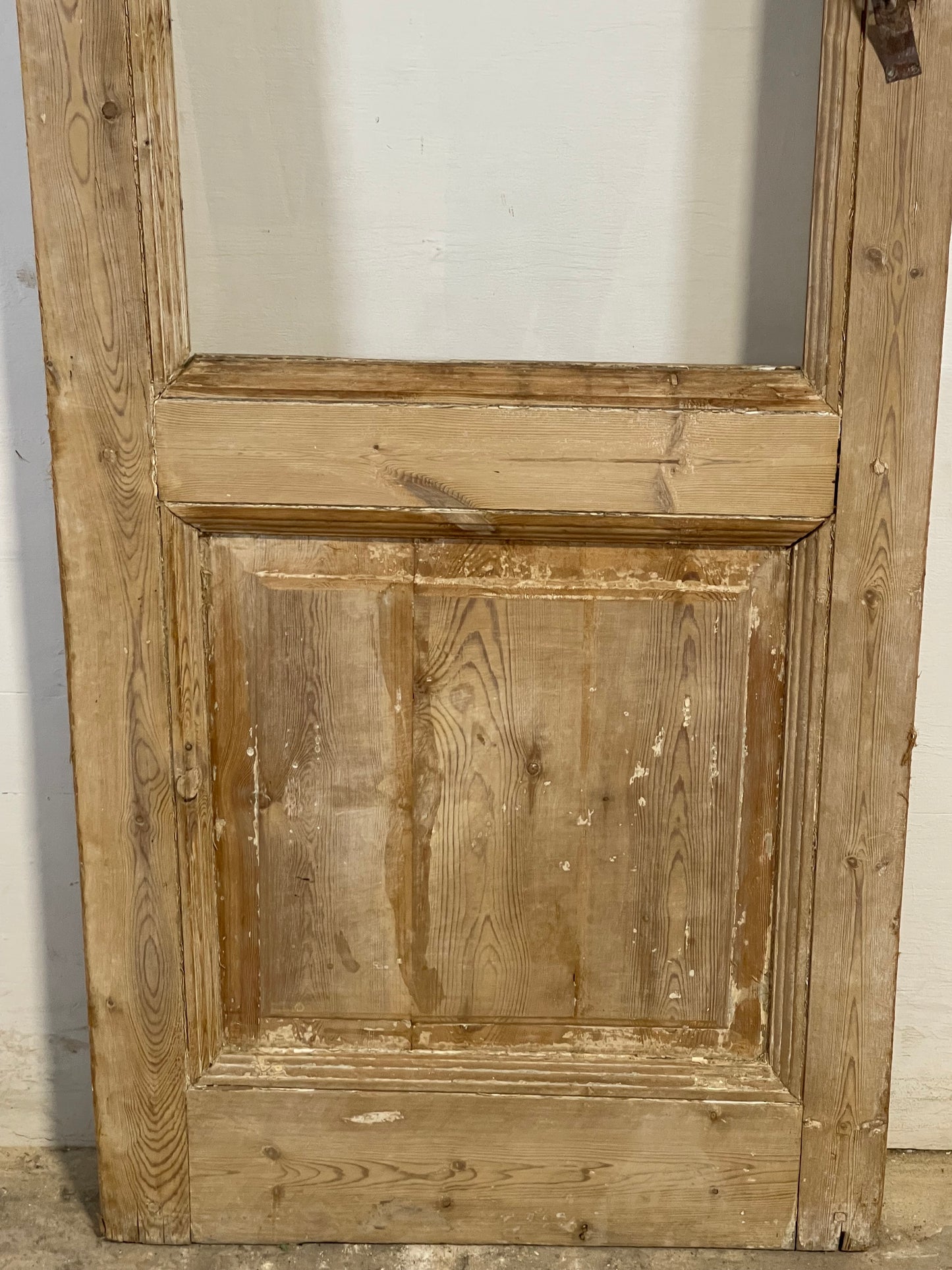 Antique French Panel Door with Glass  (94.25x25.75) L146s