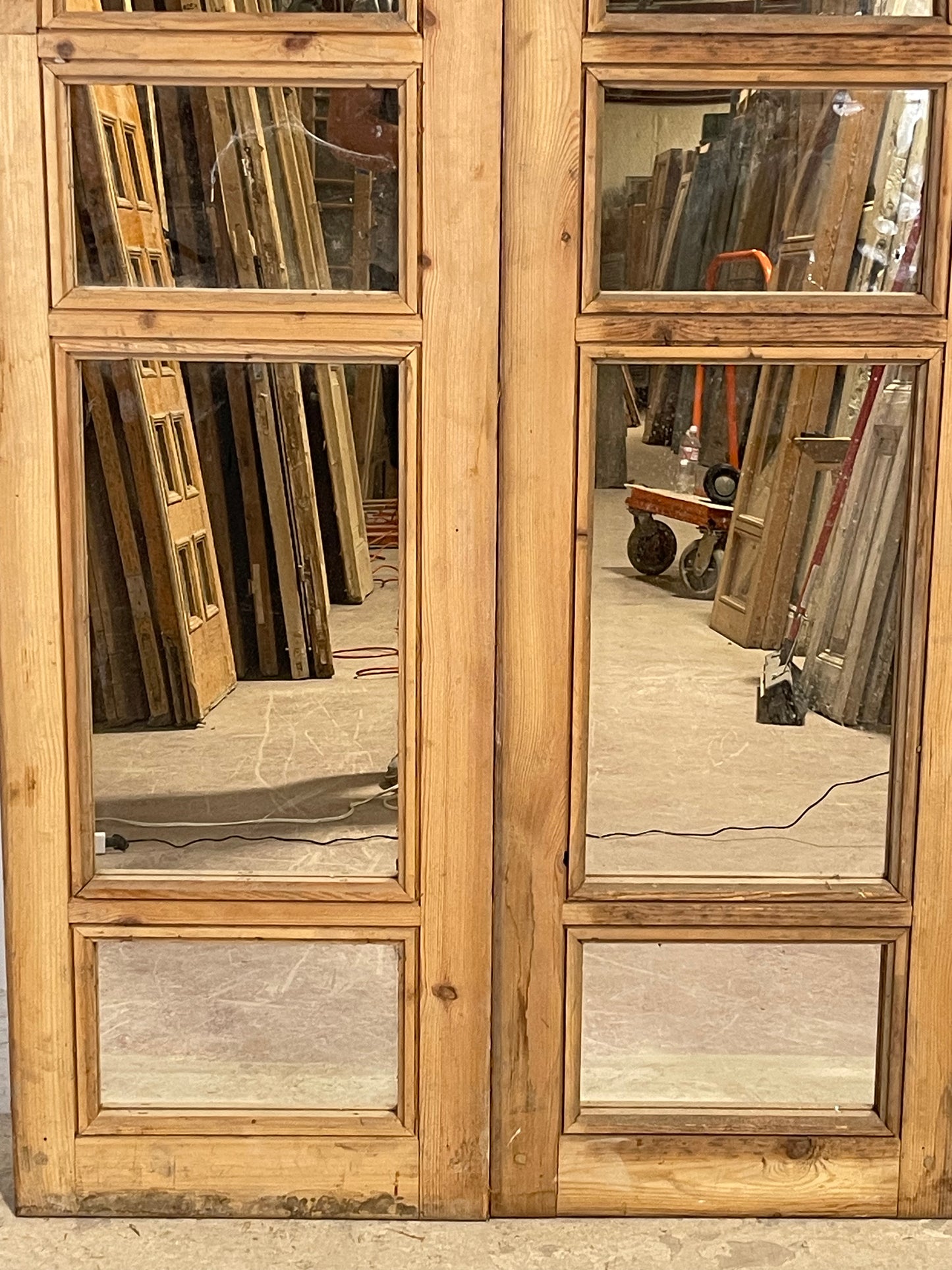 Antique French panel doors with mirror (67.5x37) K328