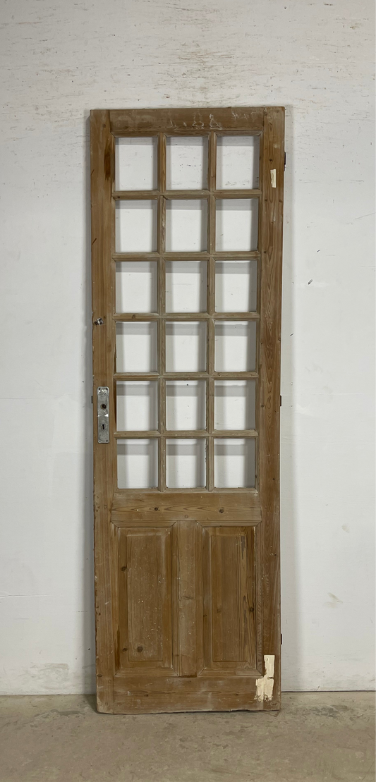 Antique French Panel Door with Glass  (89.25x28) M251