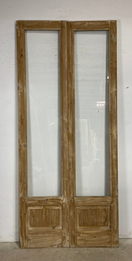 Antique  French Panel Doors with glass (107x47)   M089