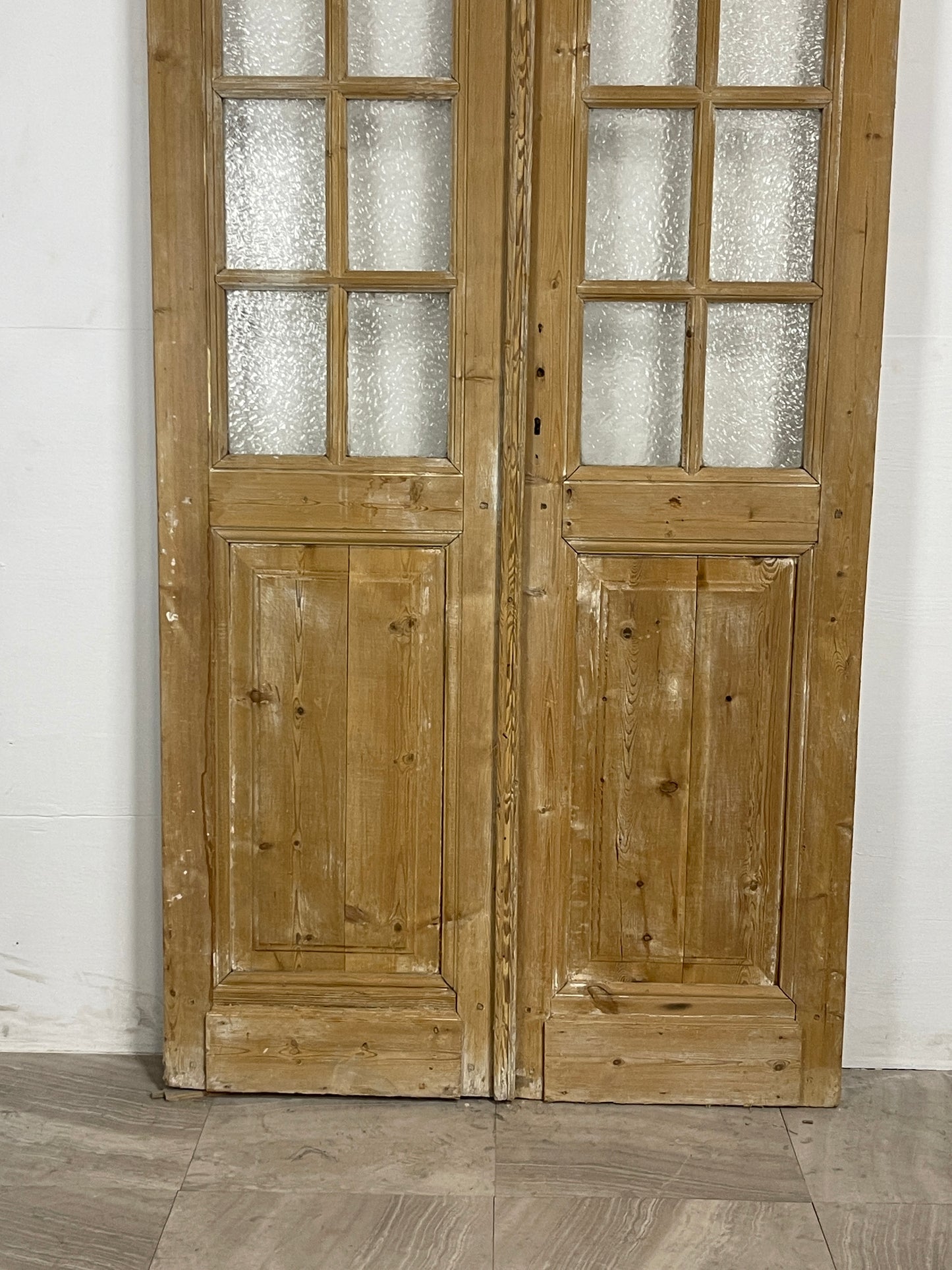 Antique French Panel Doors with Glass   (97.25 x 43)   N029