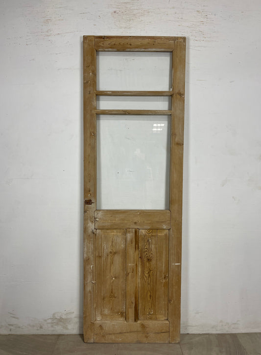 Antique French Panel Door with Glass  ( 87.75 x 28.5) N171