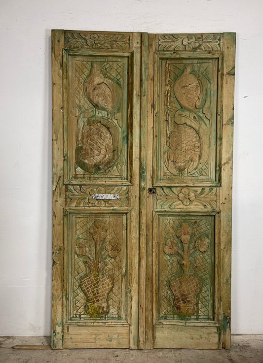 Antique  French Panel Doors with Carving  (94 x 53.25) M035