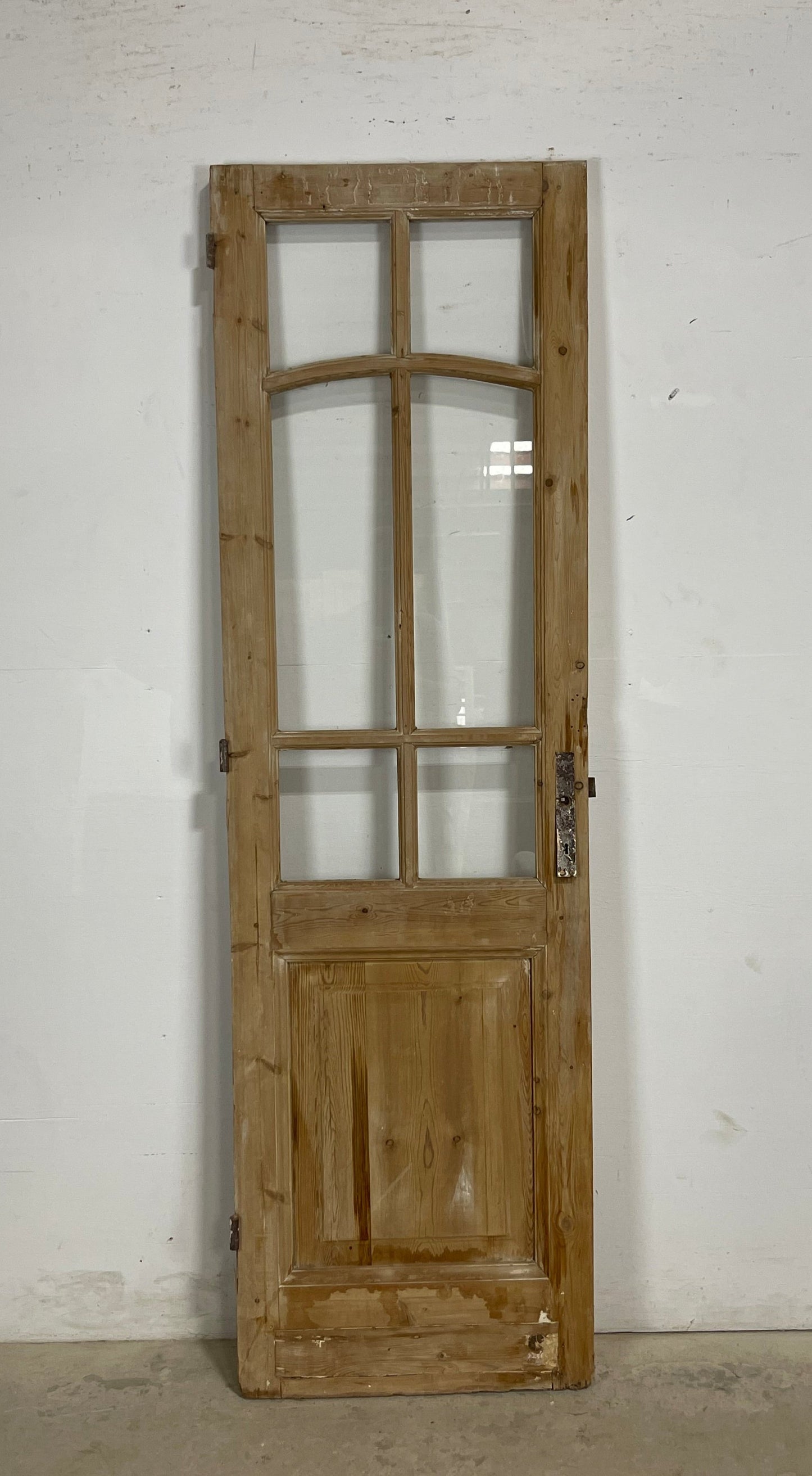 Antique French Panel Door with Glass  (79.25 x 23.5) M242