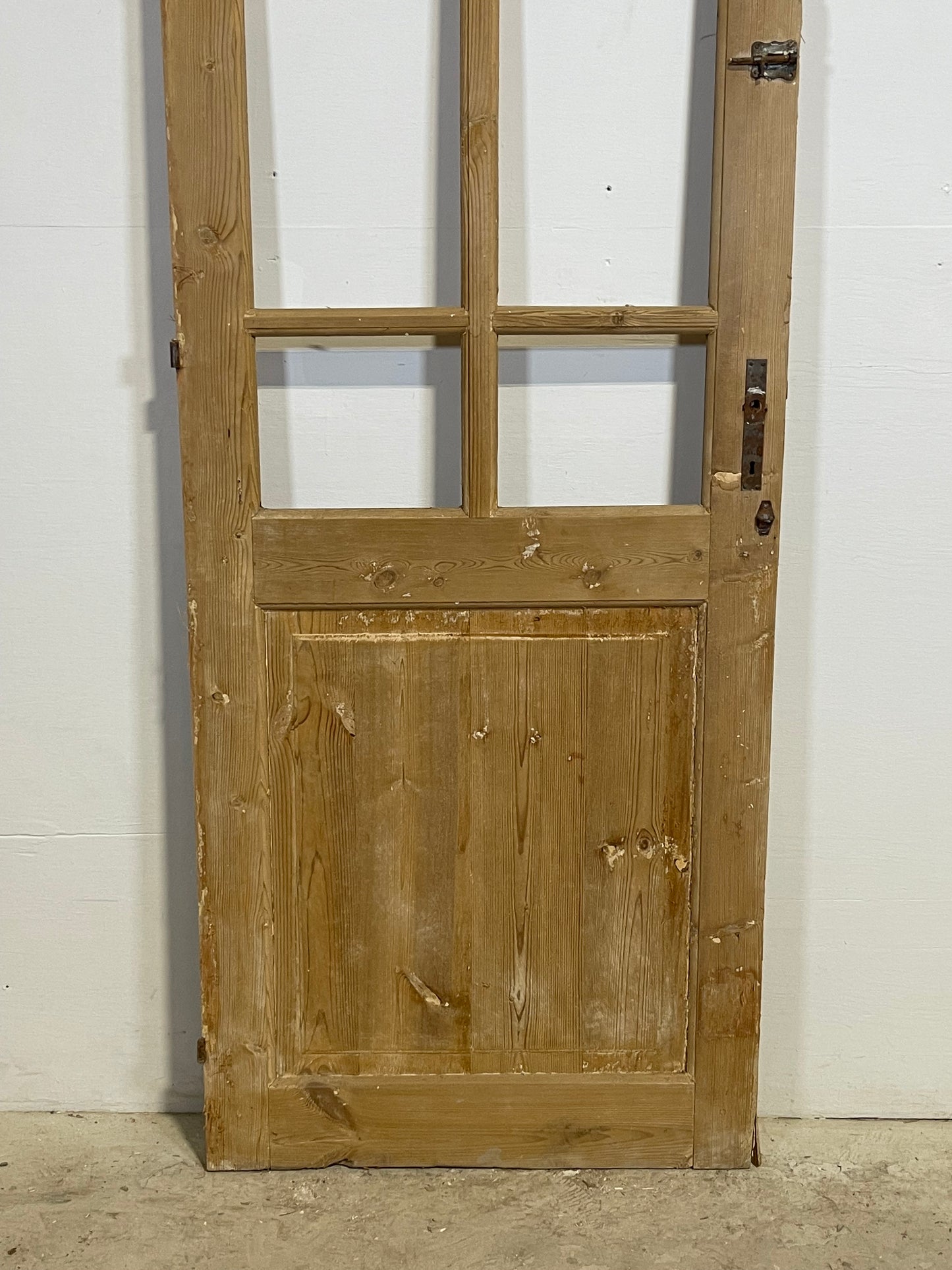 Antique French Panel Door with Glass  (84x28.75) L344