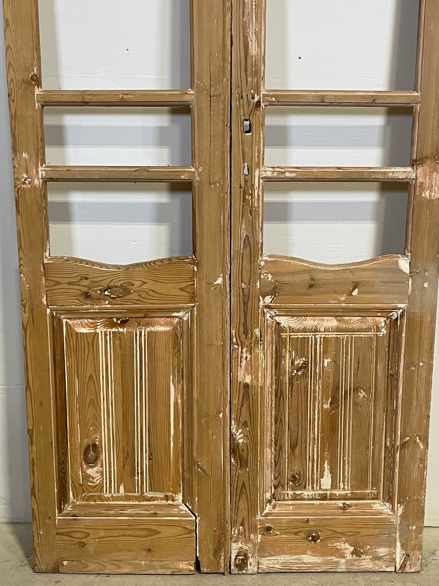 Antique French panel doors with glass (86.25x39) L354