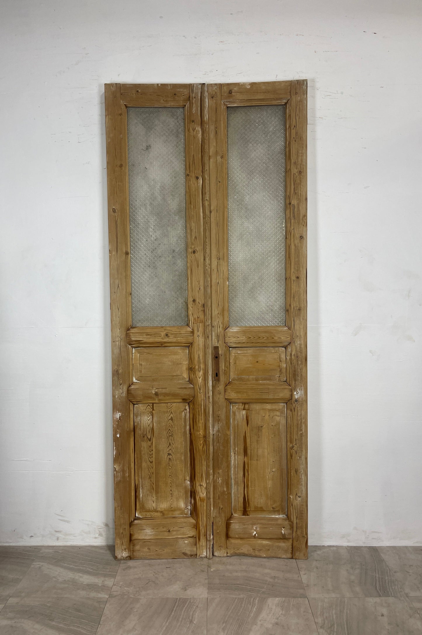 Antique French Panel Doors with Glass   (96.25 x 40)   N035