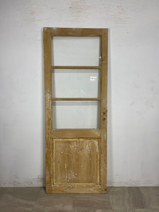 Antique French Panel Door with Glass  (84.25 x 32) N176