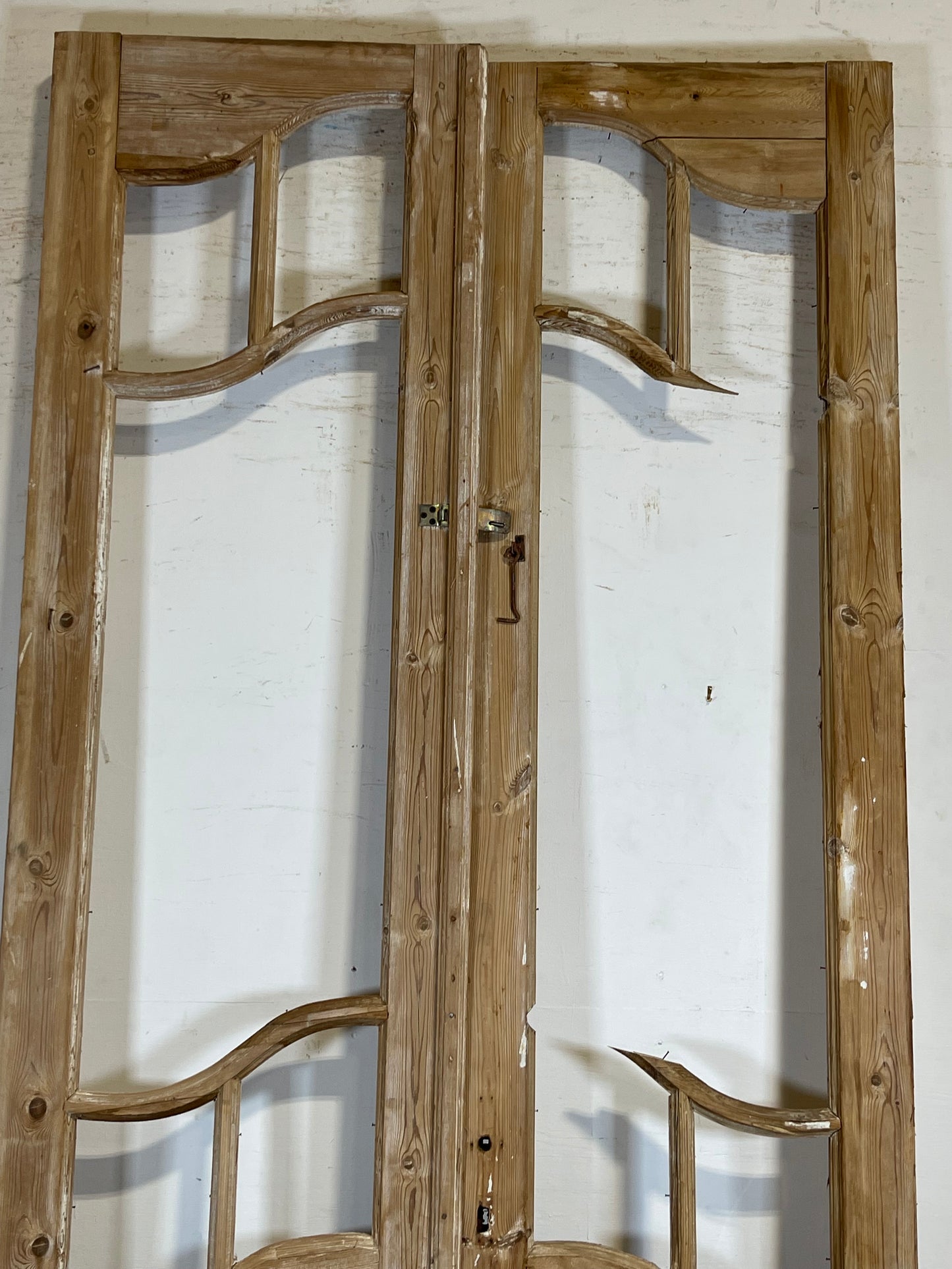 Antique French panel doors with glass (98x44.5) K326 set