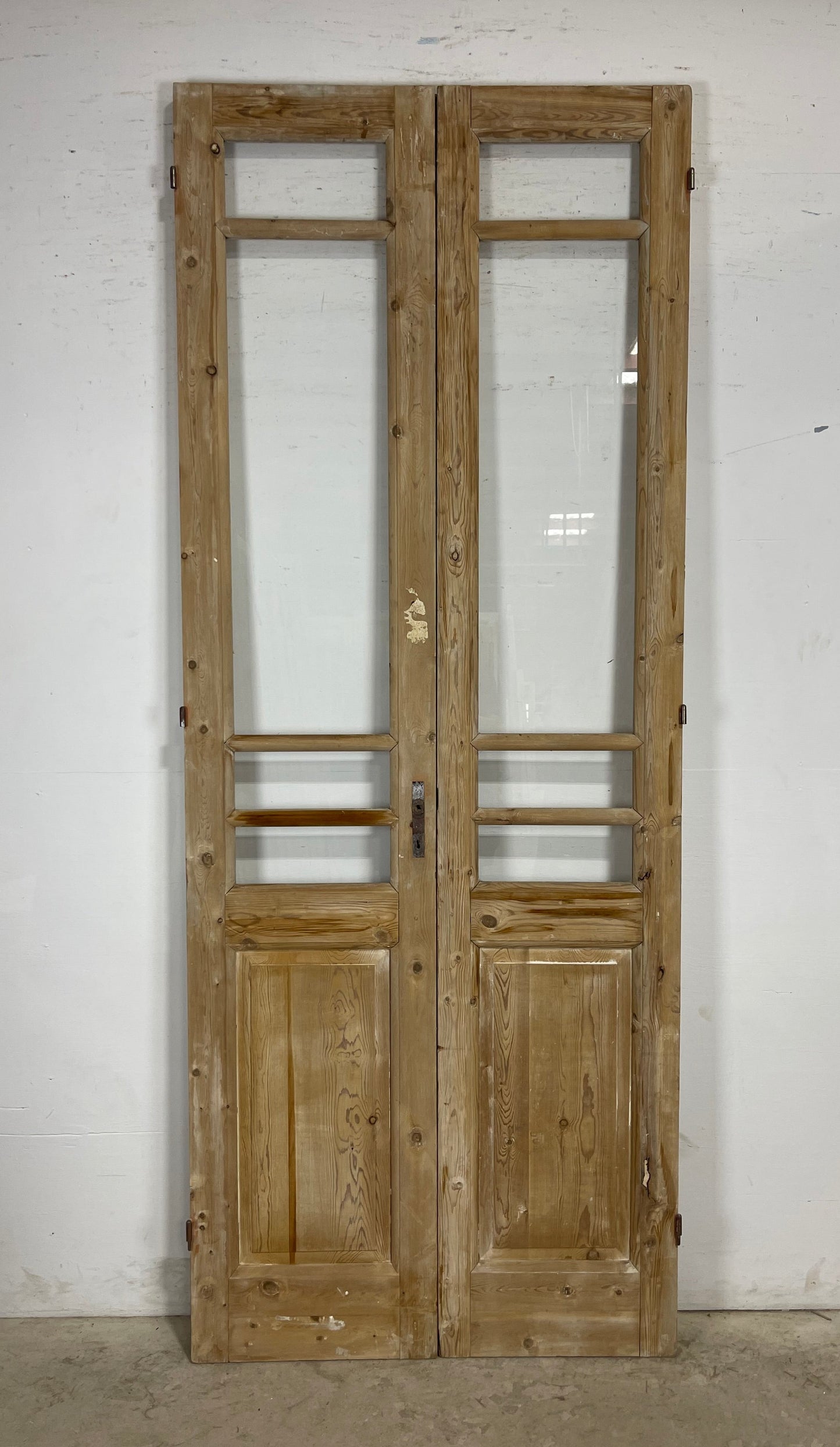 Antique  French Panel Doors with glass (101.75x40)   M112