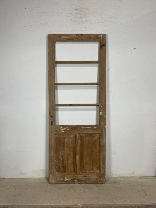 Antique French Panel Door with Glass  (84x32) M215